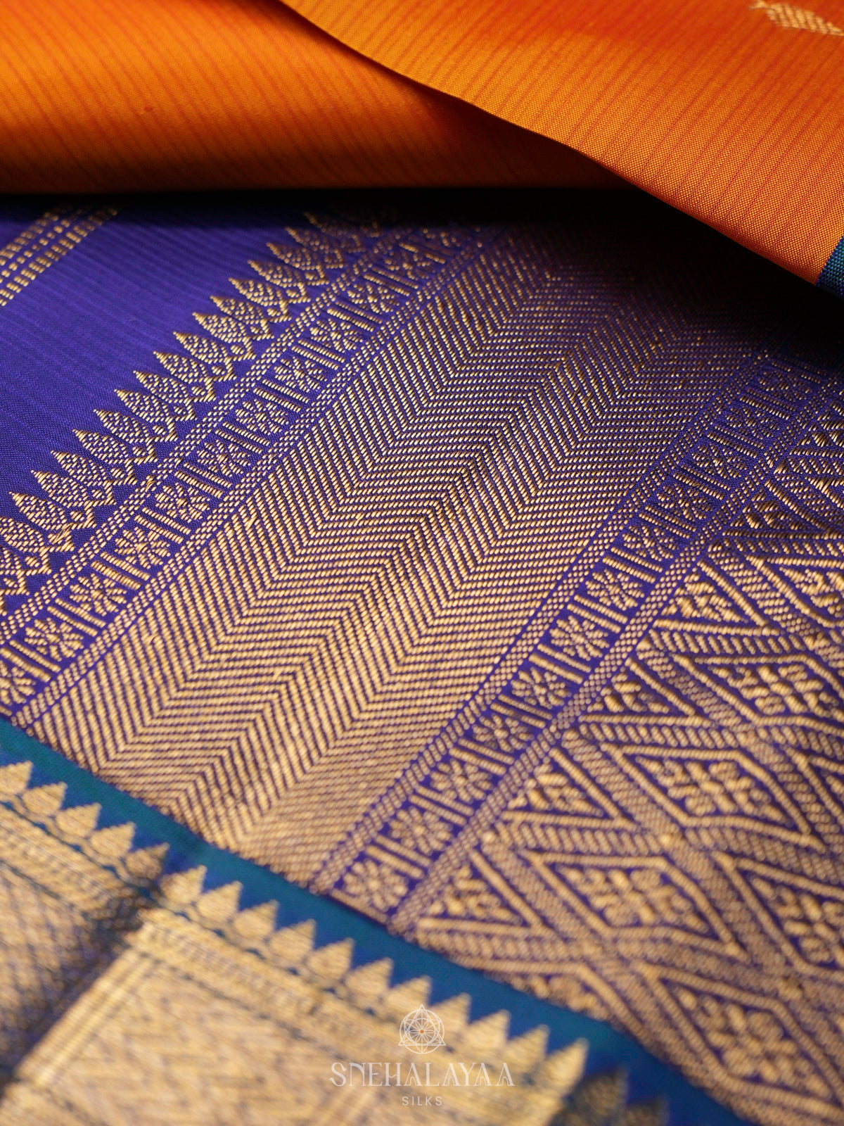 Orange Kanjivaram Silk Saree