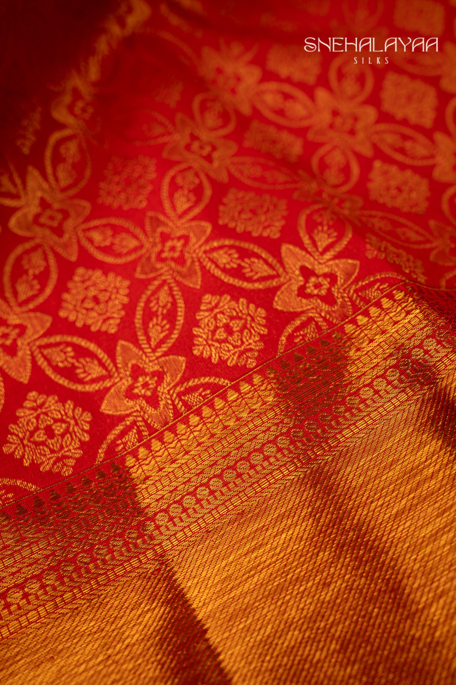 Crimson Red Kancheevaram Silk Saree