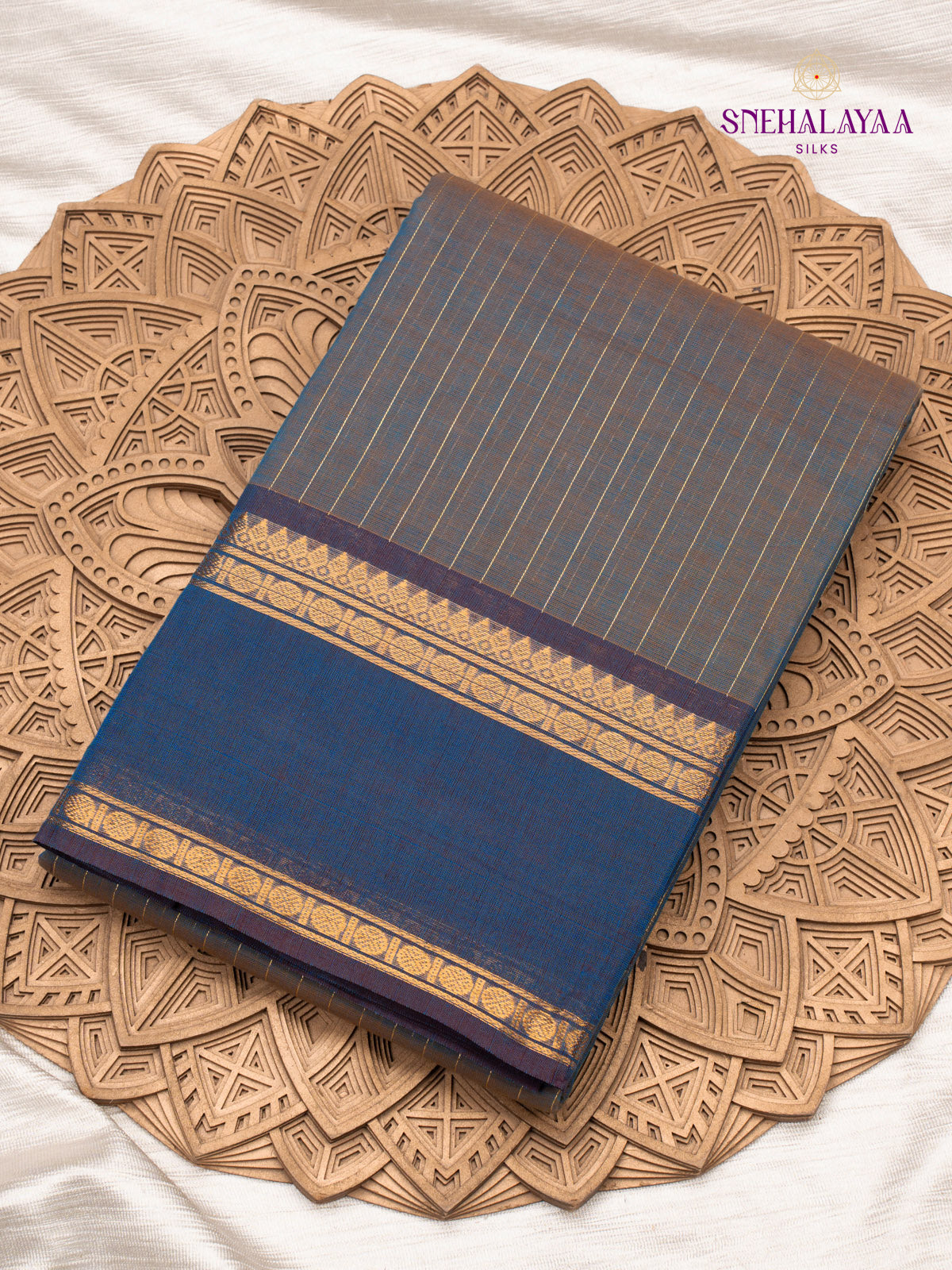 Blue Chettinad Cotton Saree
