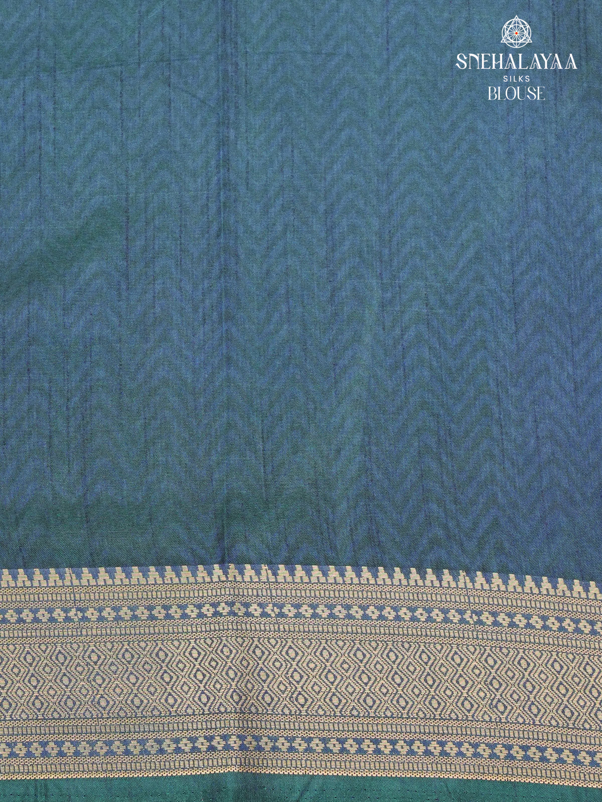 Teal Blue Ikat Saree