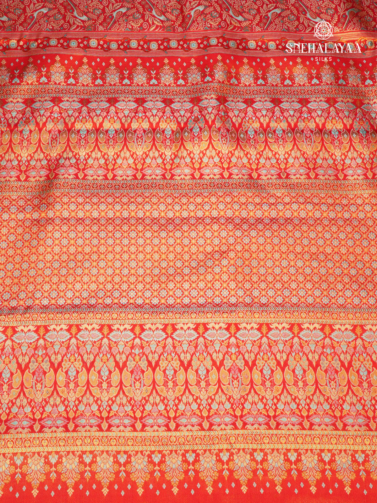 Red Kanjviaram Tissue Silk Saree