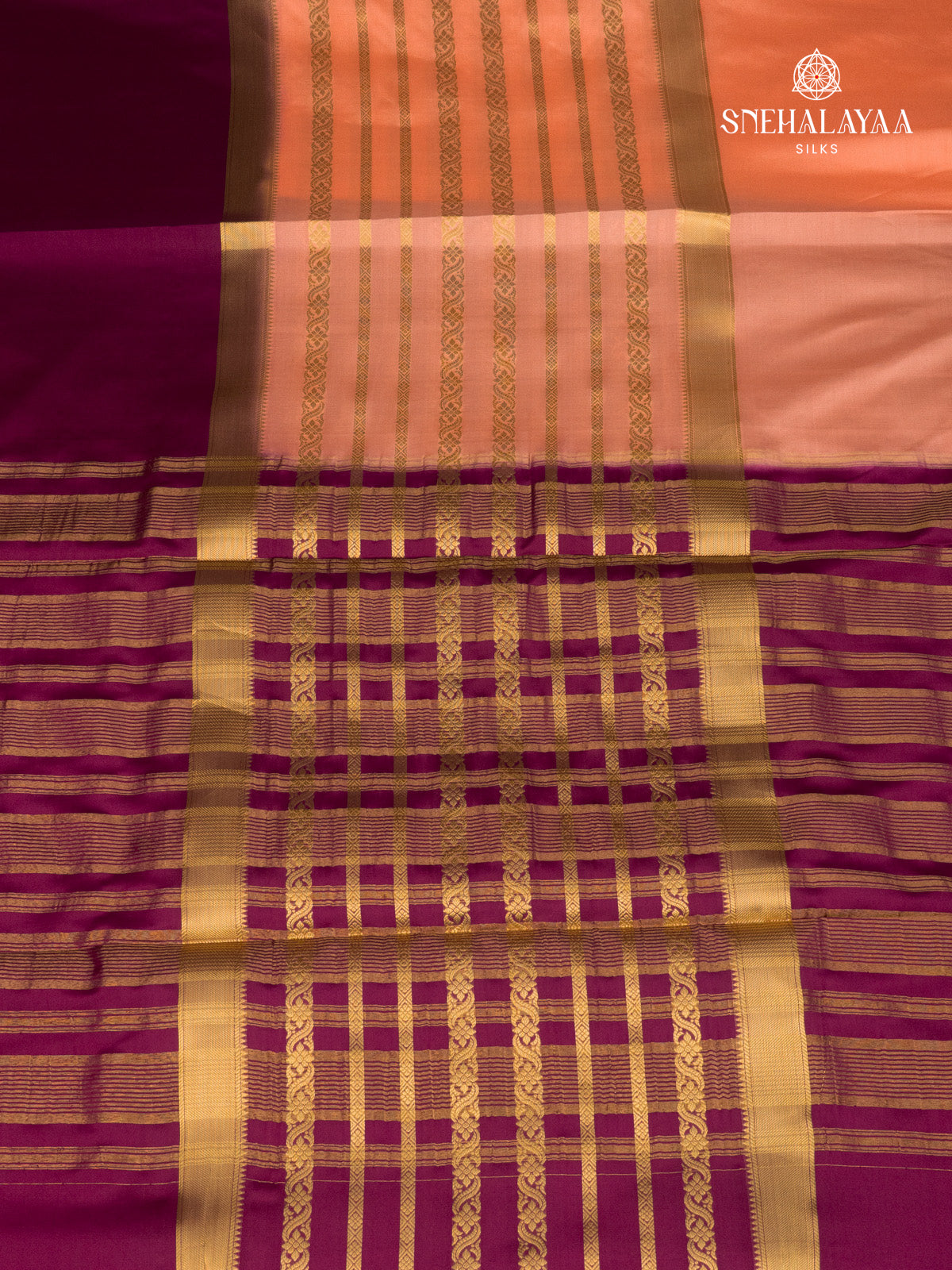 Peach Mysore Silk Saree