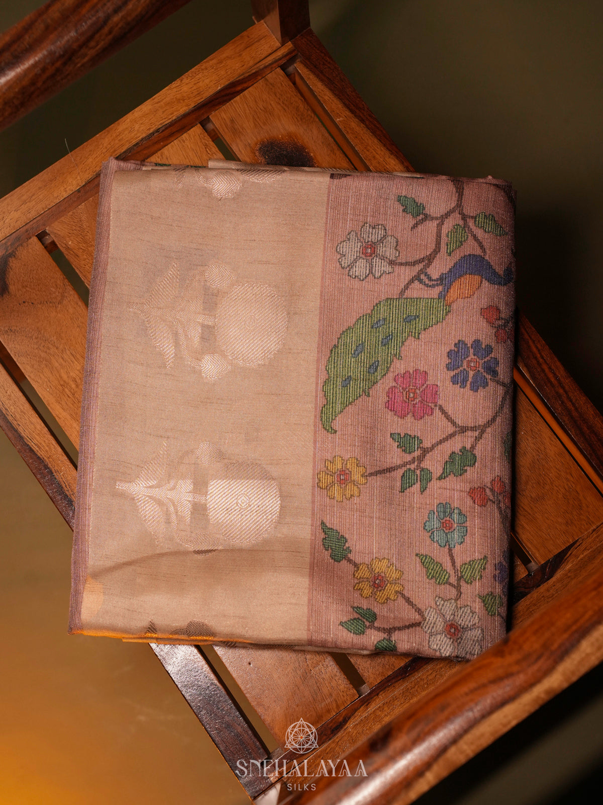 Pale Pink Linen Tussar Saree