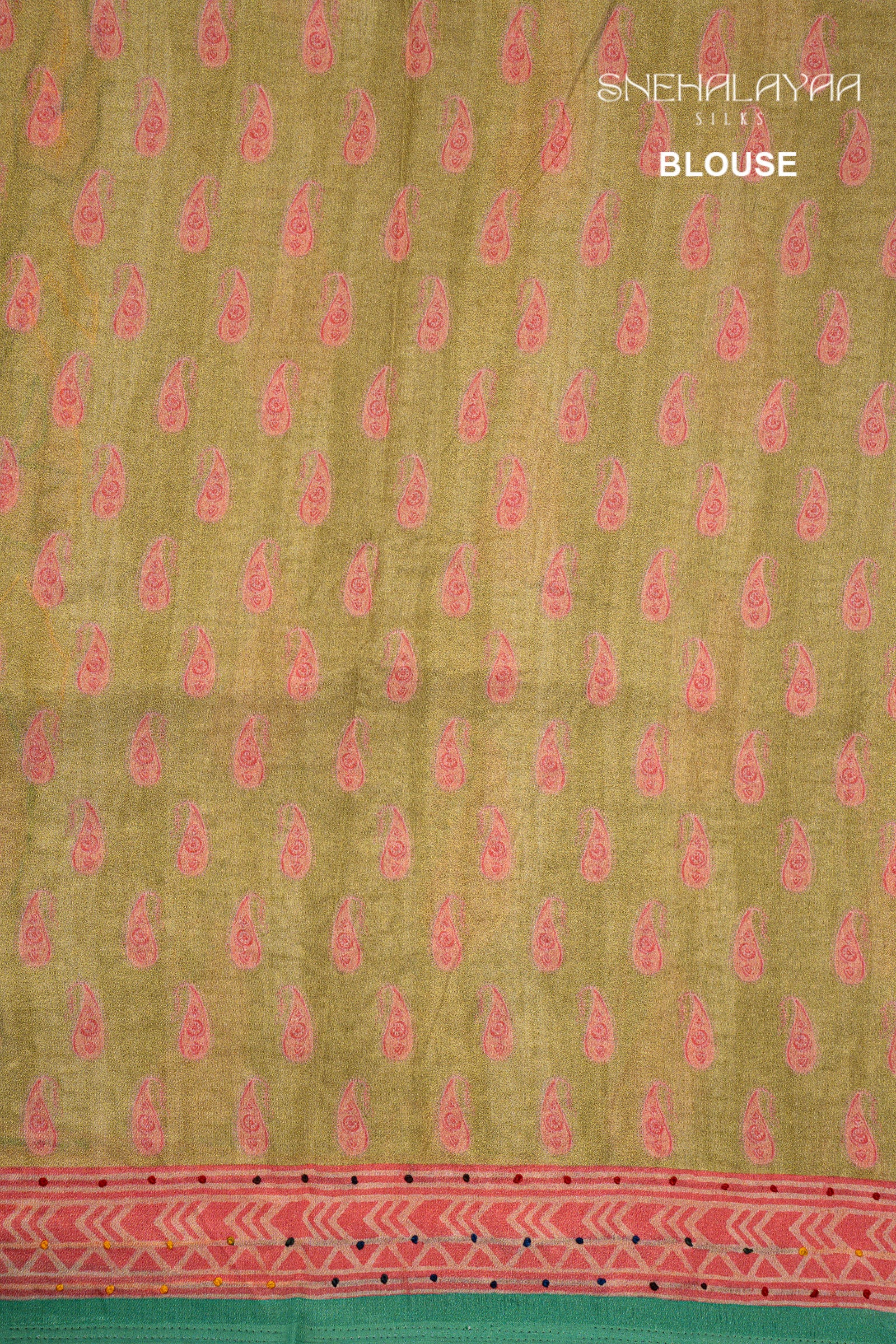 Olive Green Semi Tussar Saree