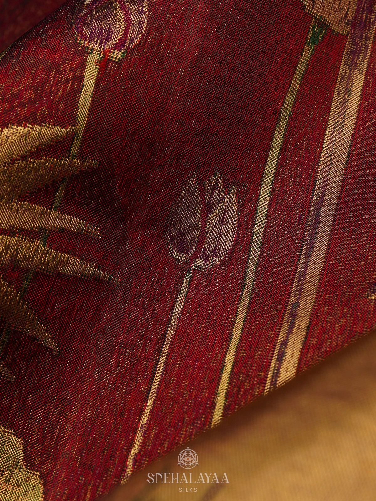 Maroon Kanjivaram Silk Saree