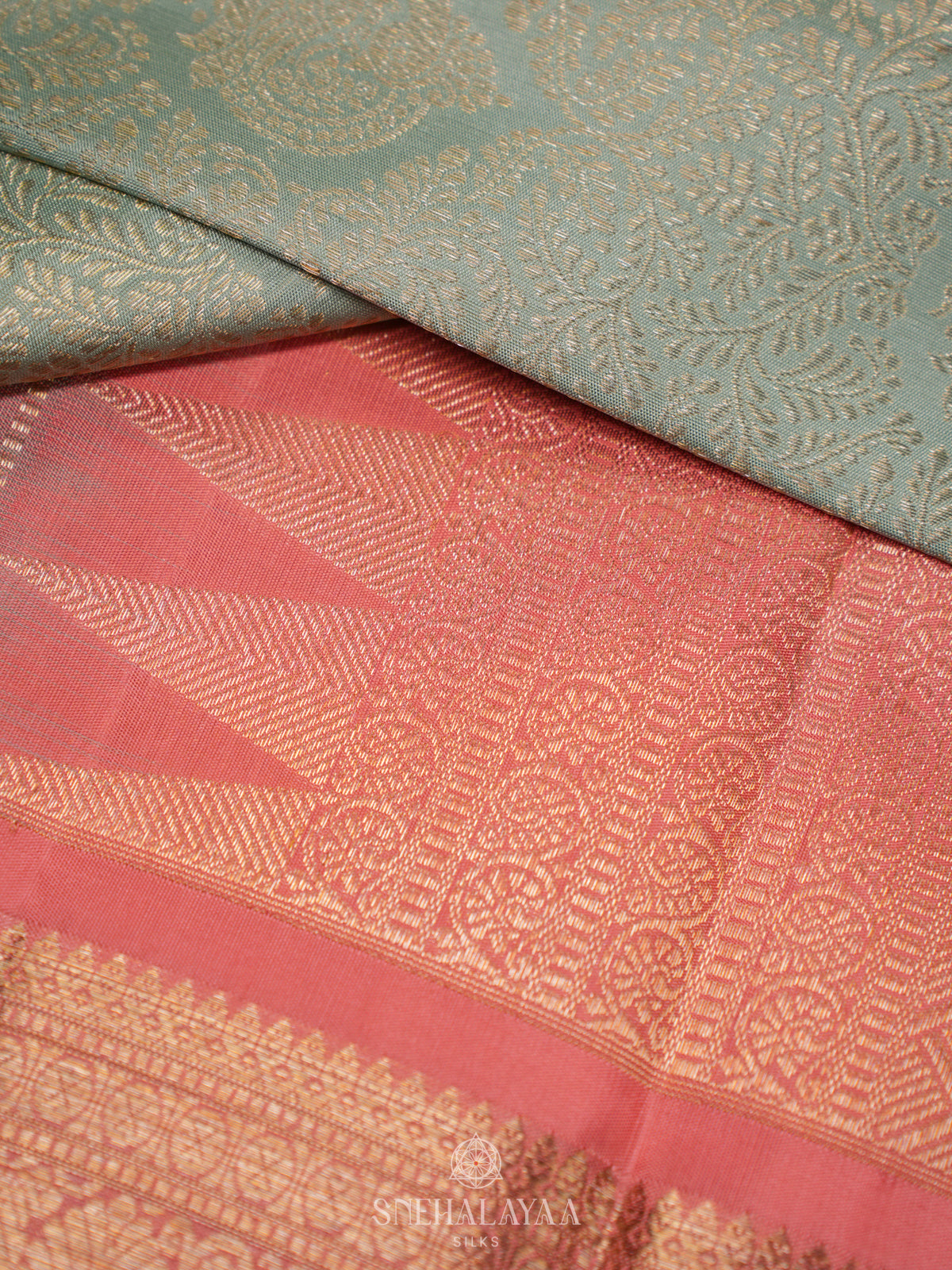 Pista Green Kanjivaram Silk Saree