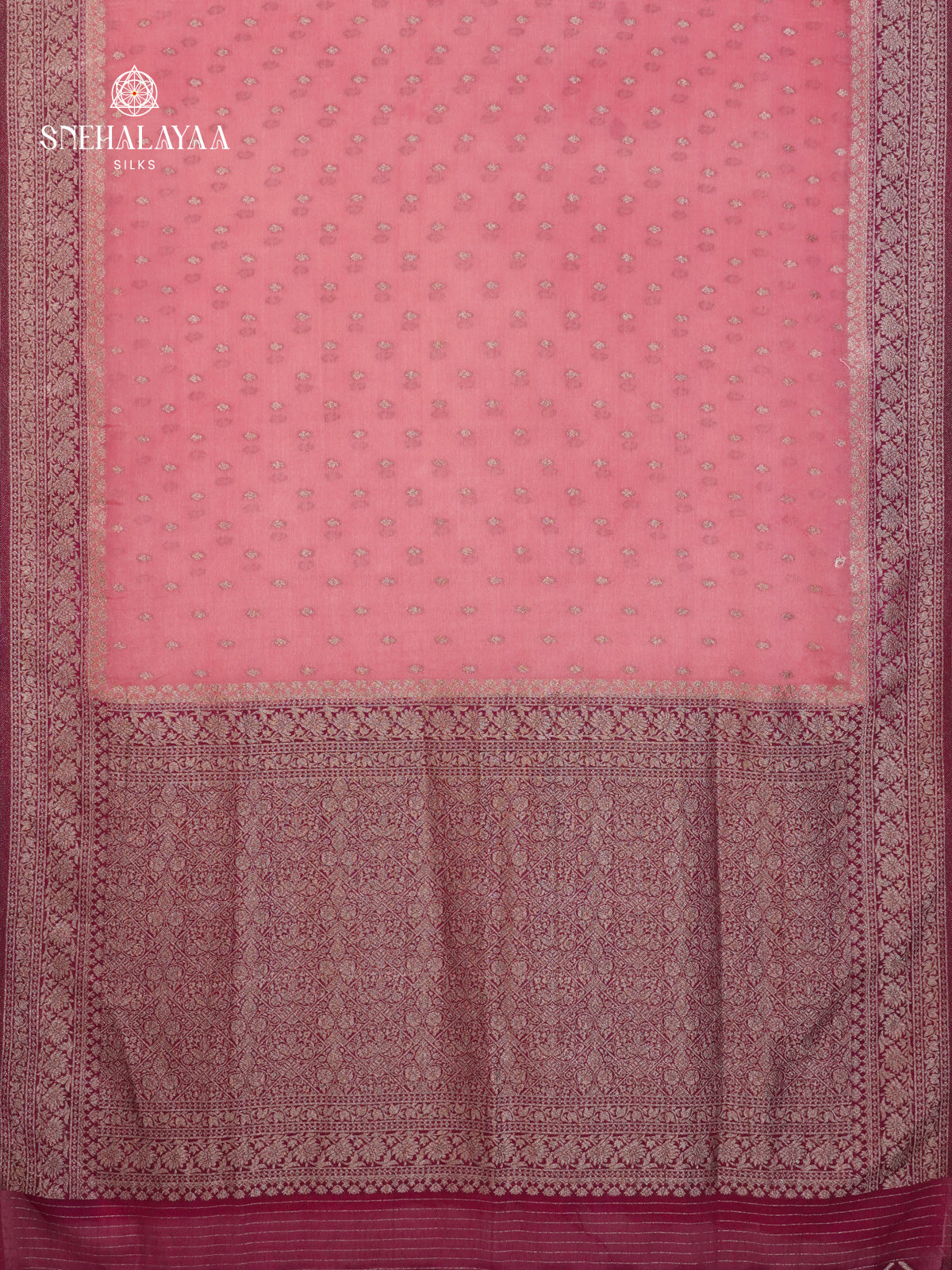 Pale Pink Banaras Crepe Silk Saree