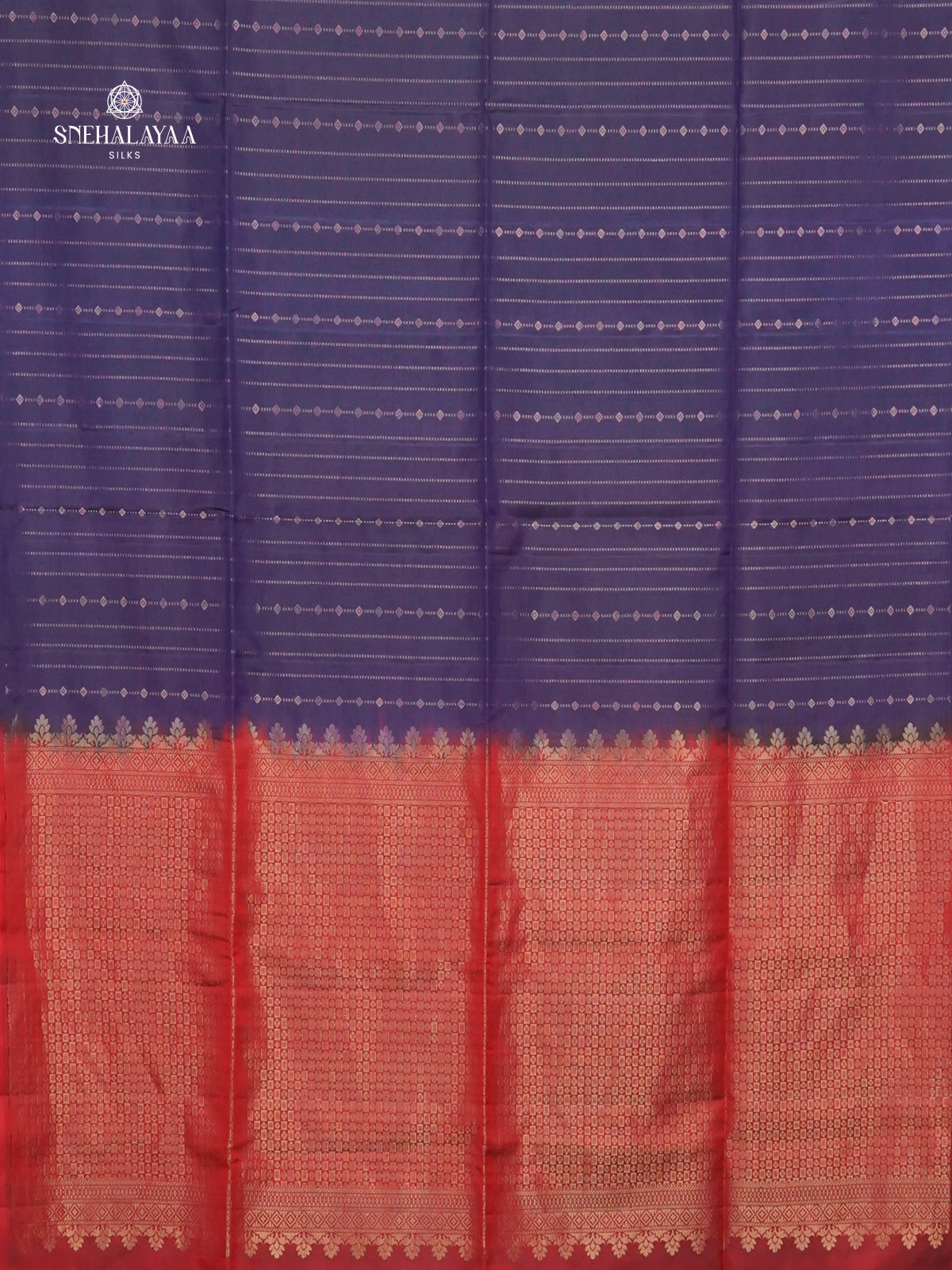 Royal Purple Borderless Kanjivaram Soft Silk Saree