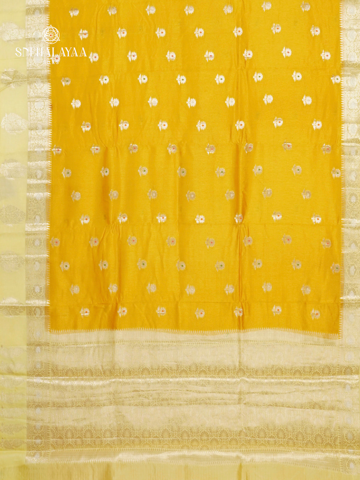 Mango Yellow Banaras Dupion Silk Saree