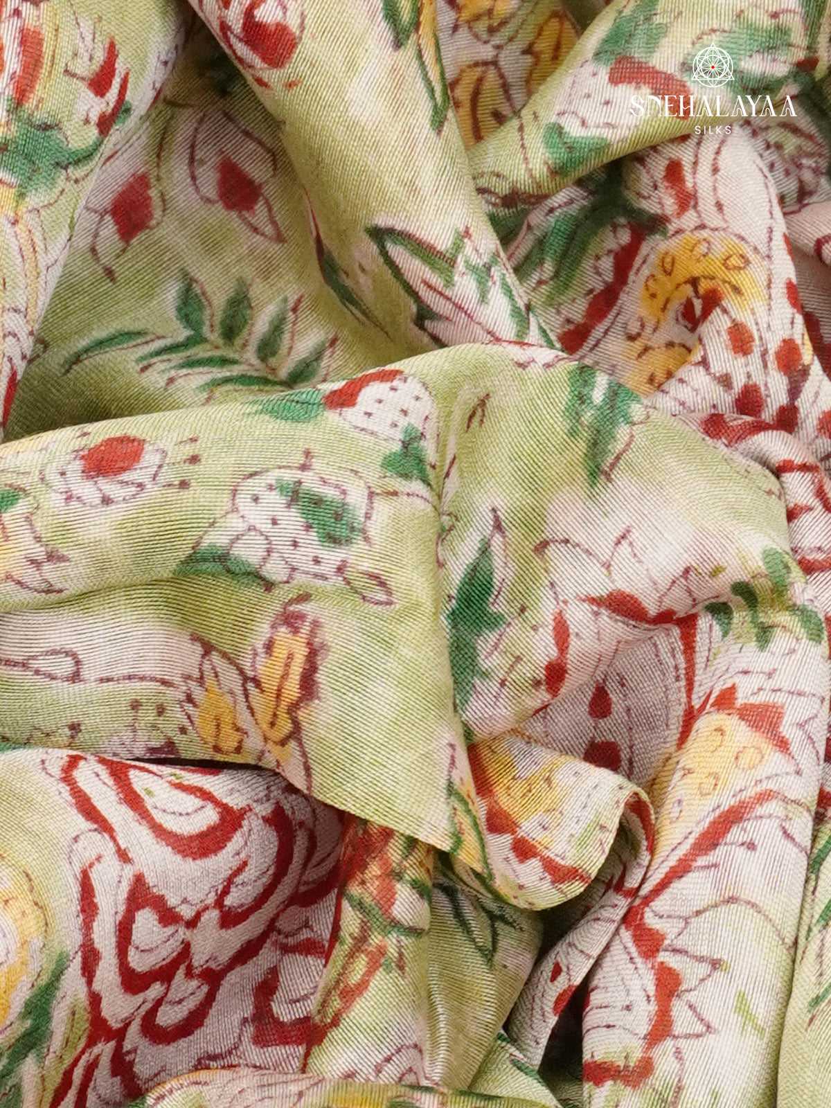 Olive Green Chanderi Saree