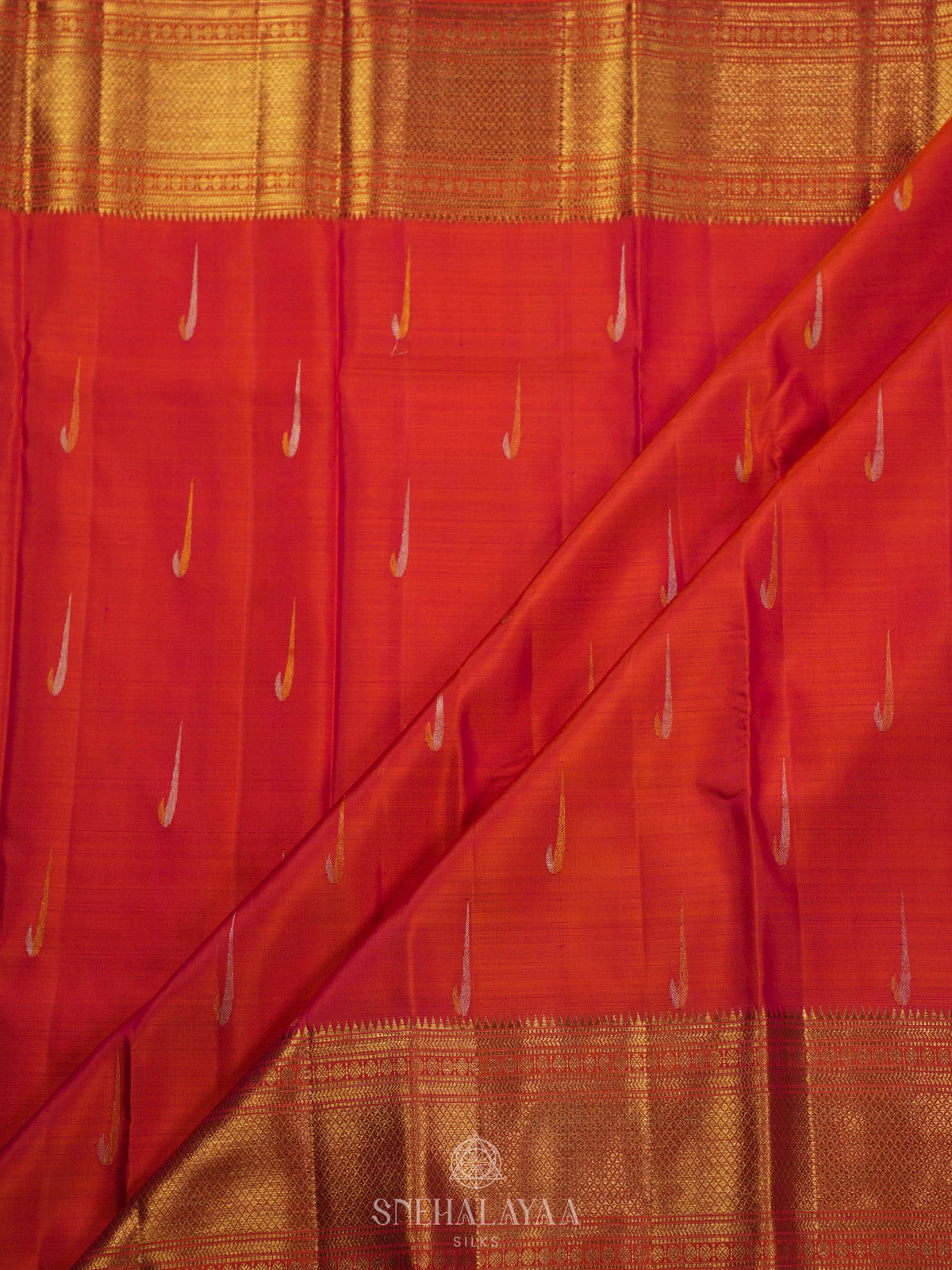 Orange Kanjivaram Silk Saree