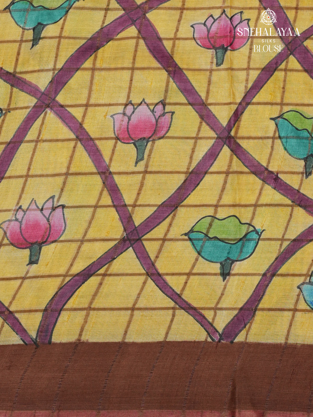 Rust Orange Tussar Silk Saree