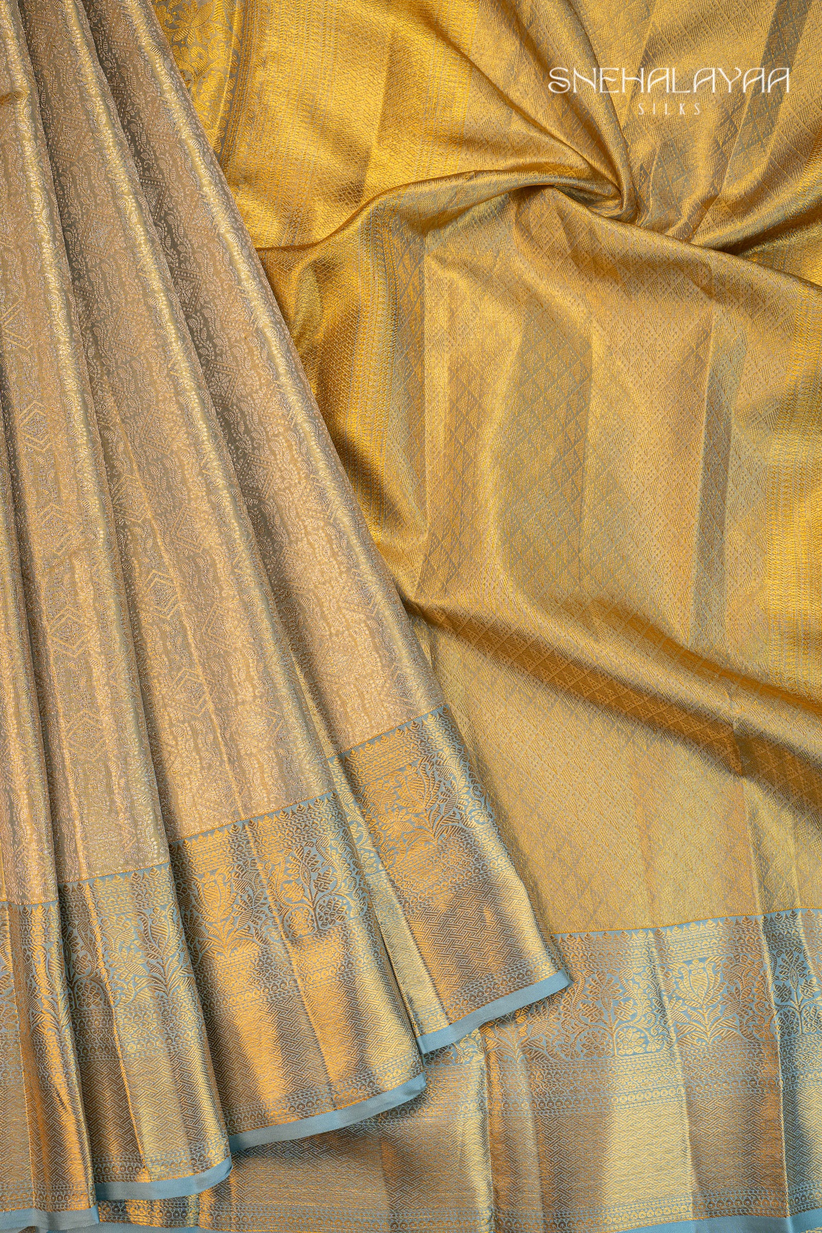 Gold Kancheevaram Tissue Silk Saree