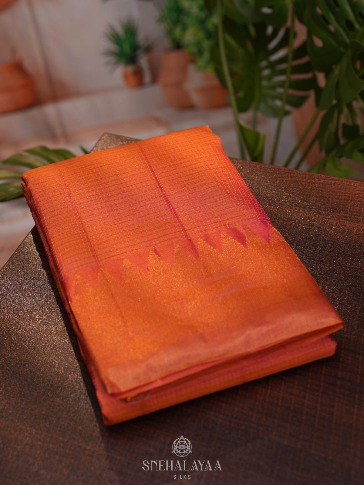 Dual Tone Kanjivaram Silk Saree
