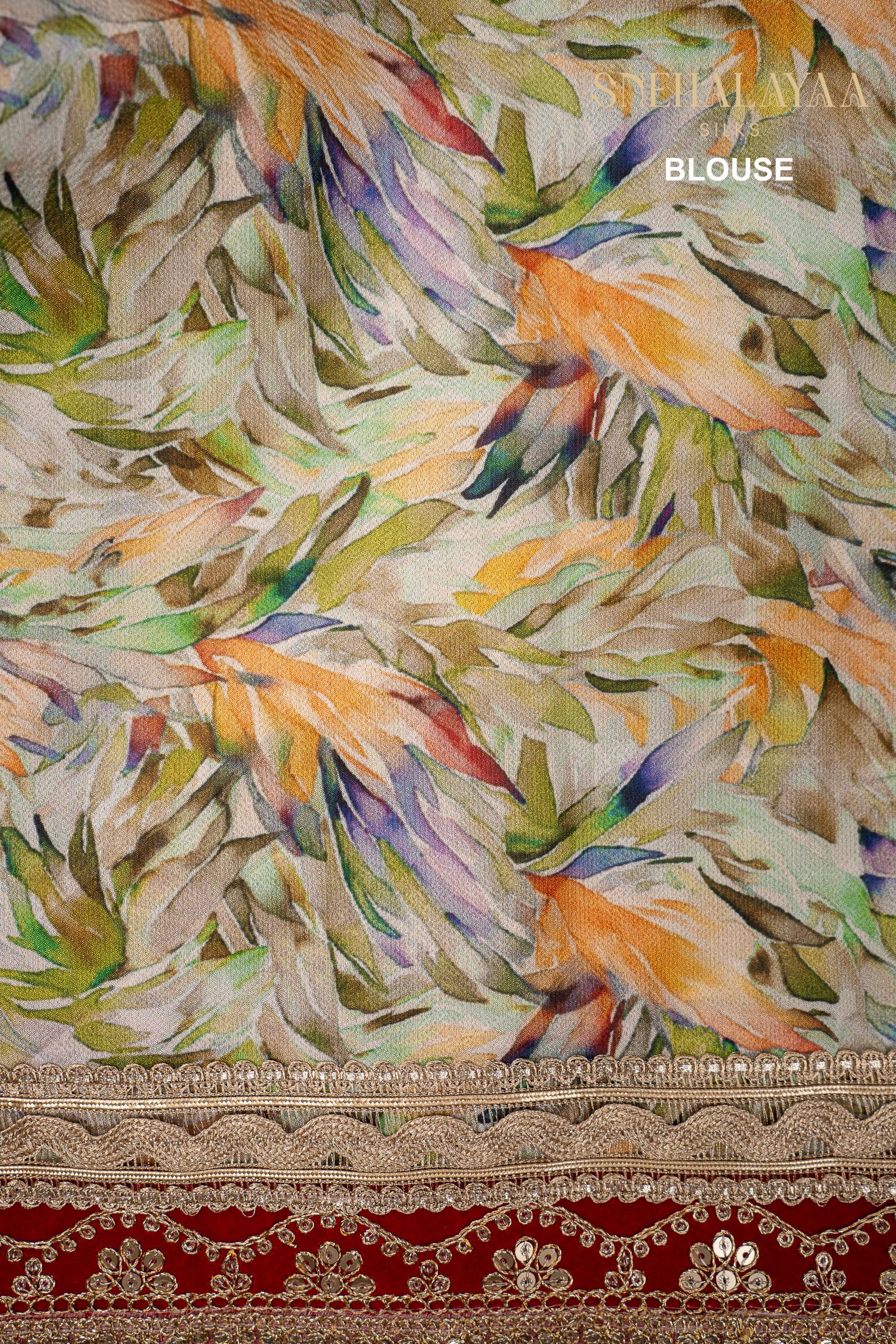 Olive Green Designer Saree