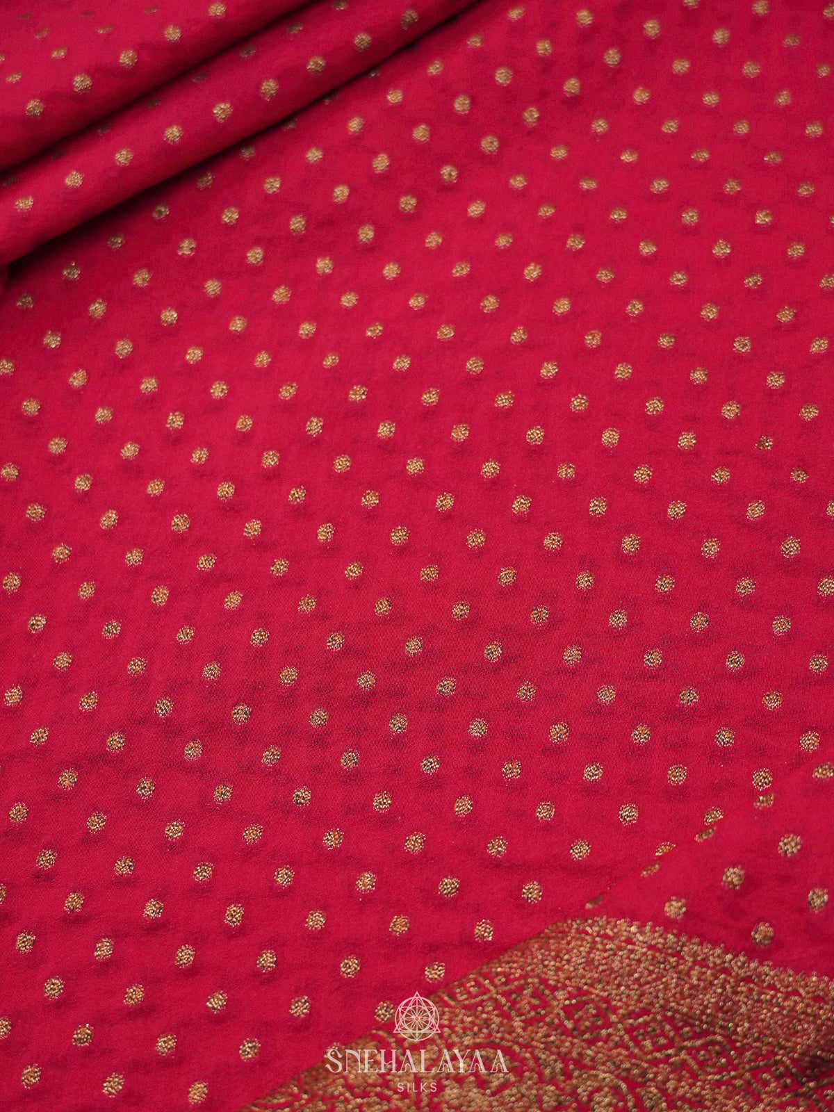Pink Banaras Georgette Saree