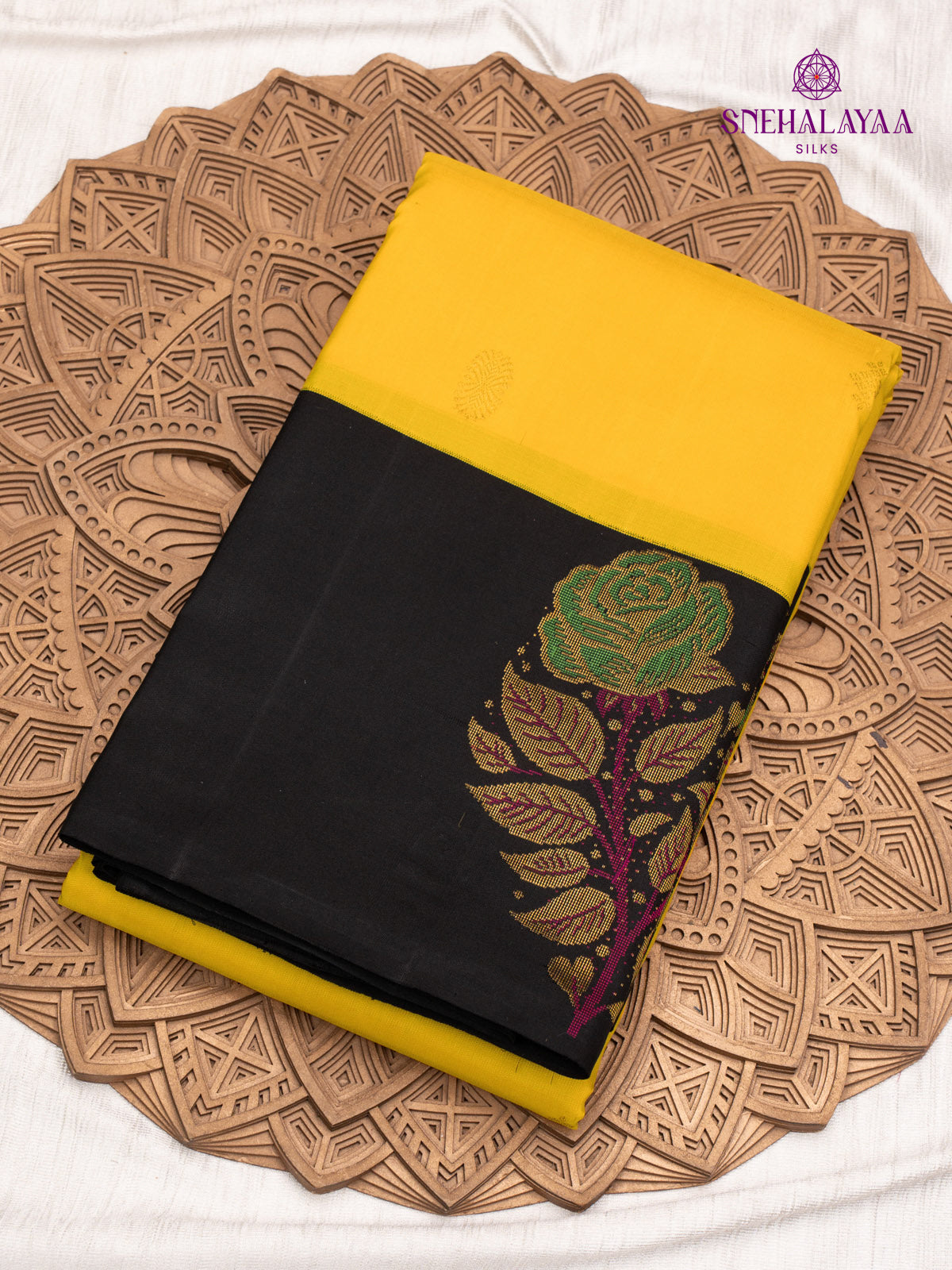 Yellow Korvai Kanjivaram Silk Saree