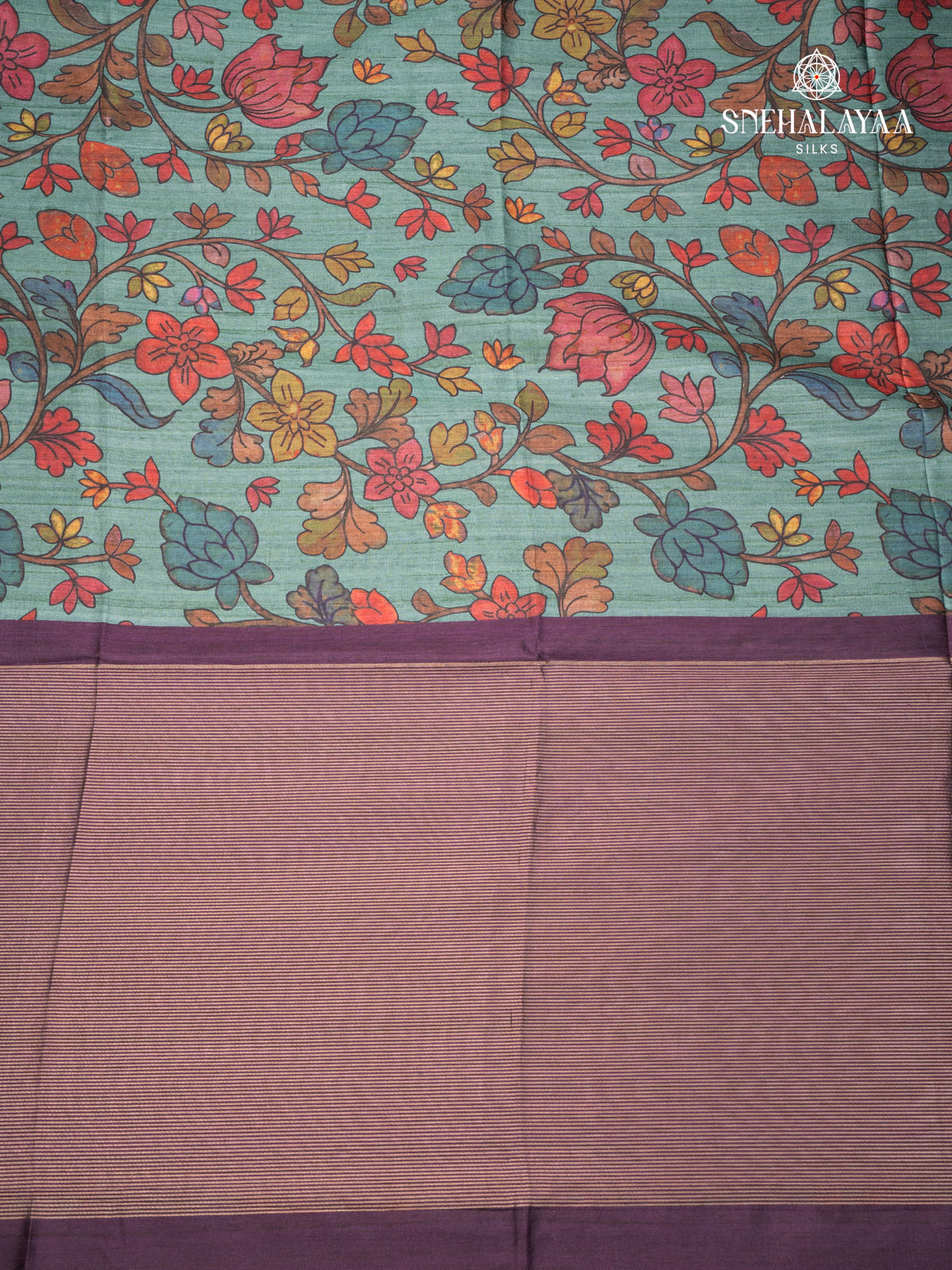 Teal Blue Jute Saree