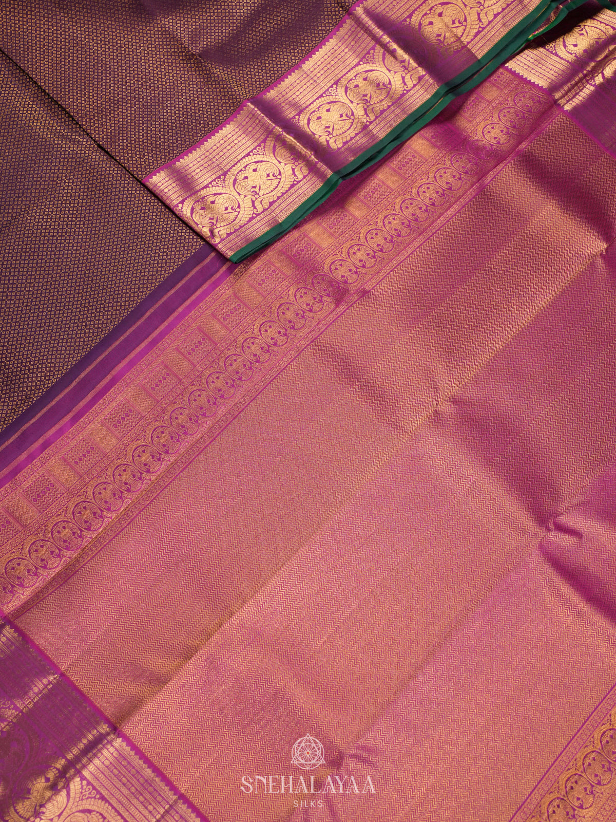 Purple Kanjivaram Silk Saree