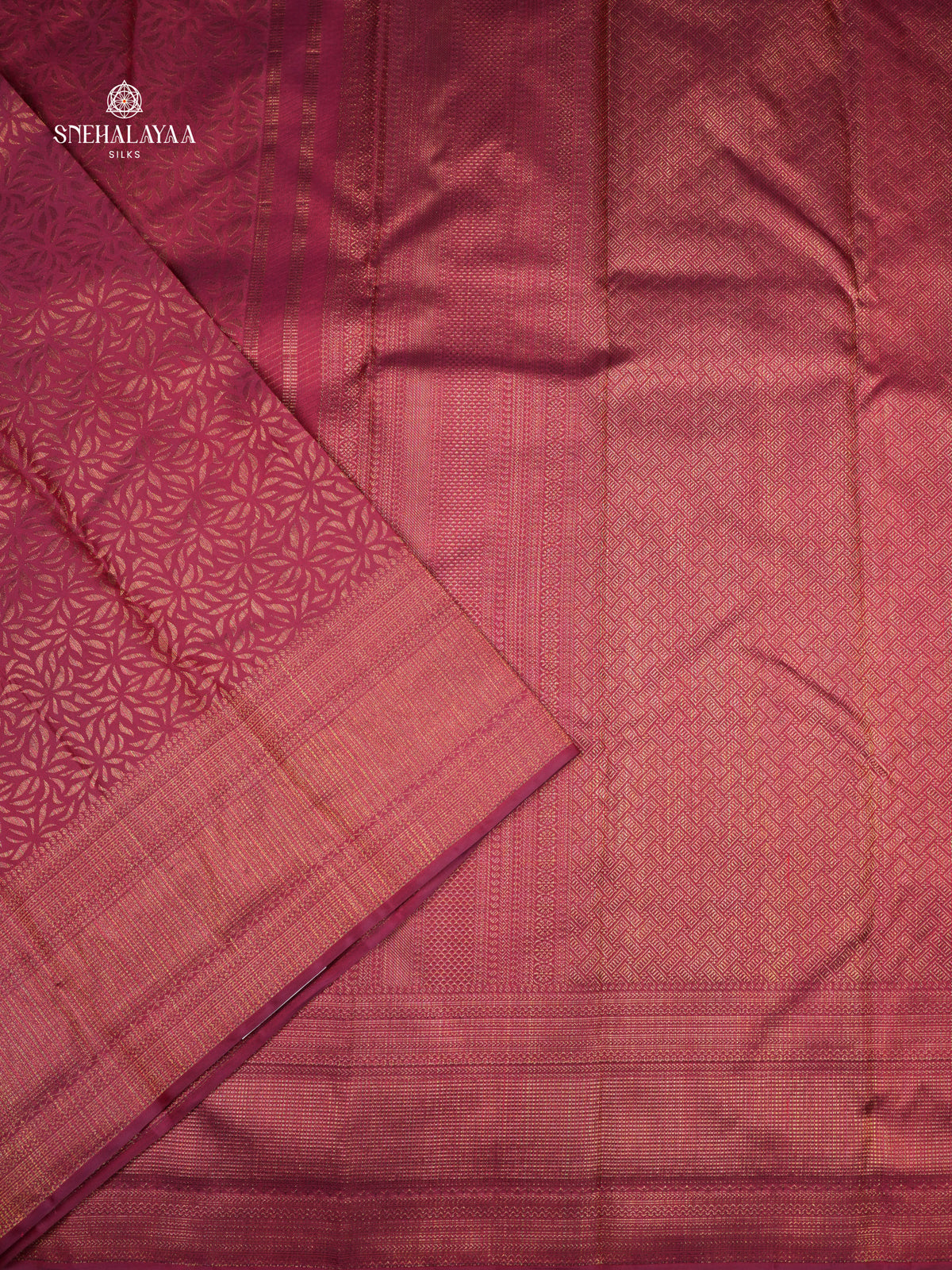 Raspberry Pink Kanjivaram Silk Saree