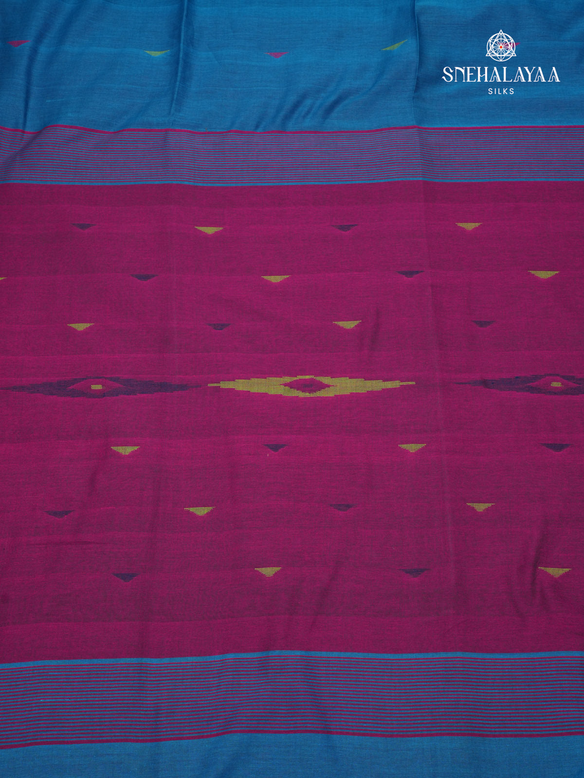Blue Khadi Cotton Saree