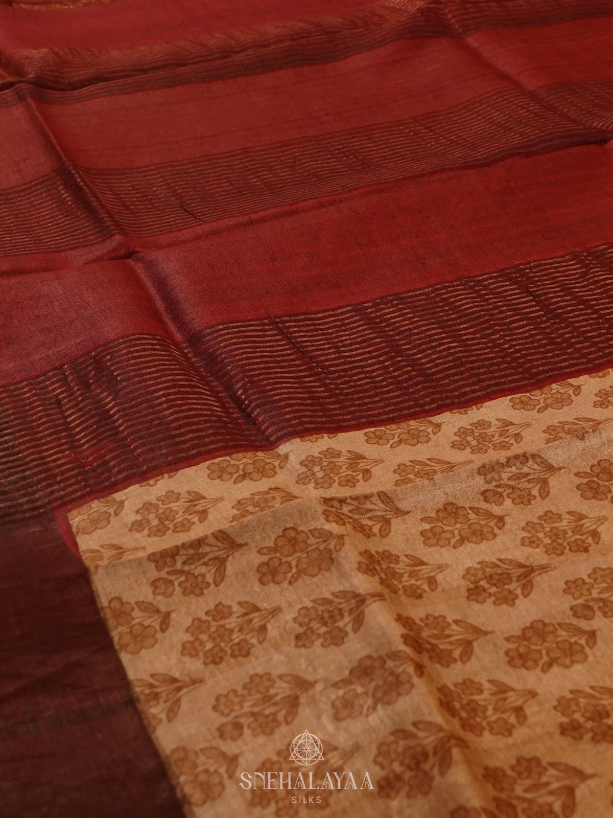 Sandal Tussar Saree
