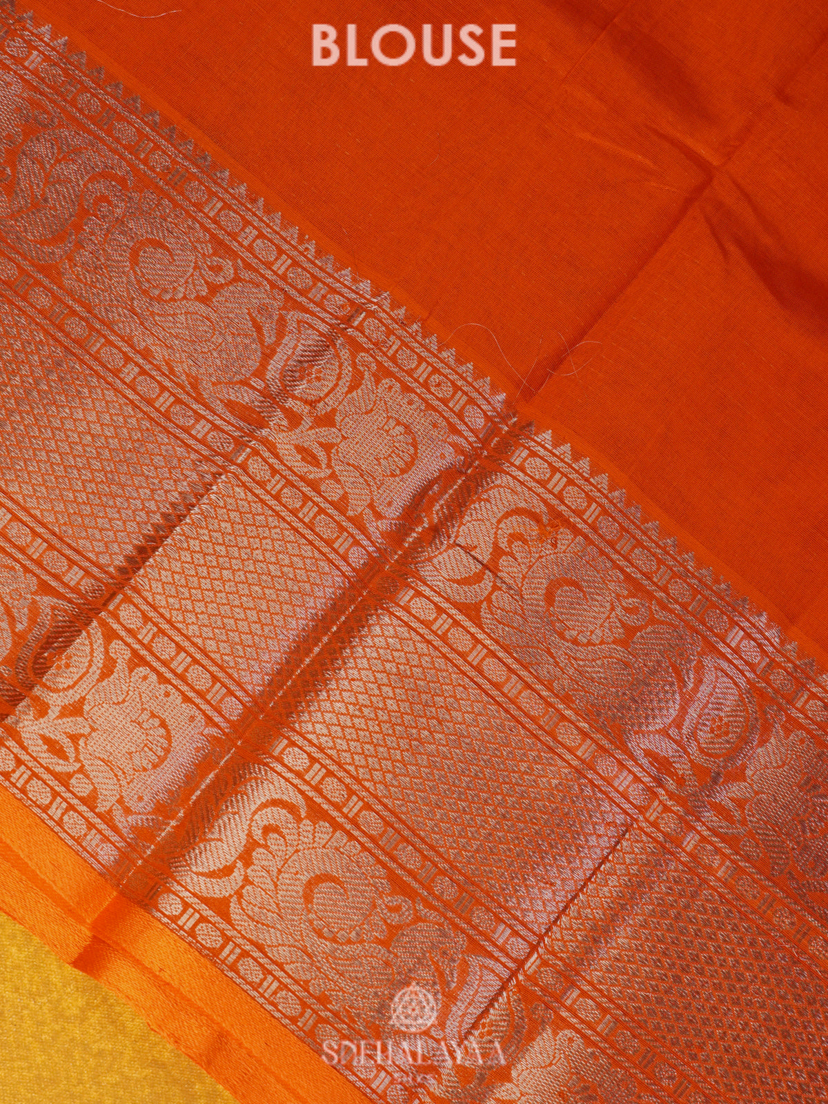 Orange Managalagiri Kuppadam Silk Cotton Saree