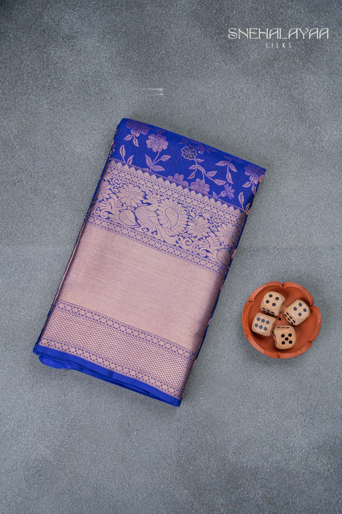 Royal Blue Kancheevaram Wedding Silk Saree