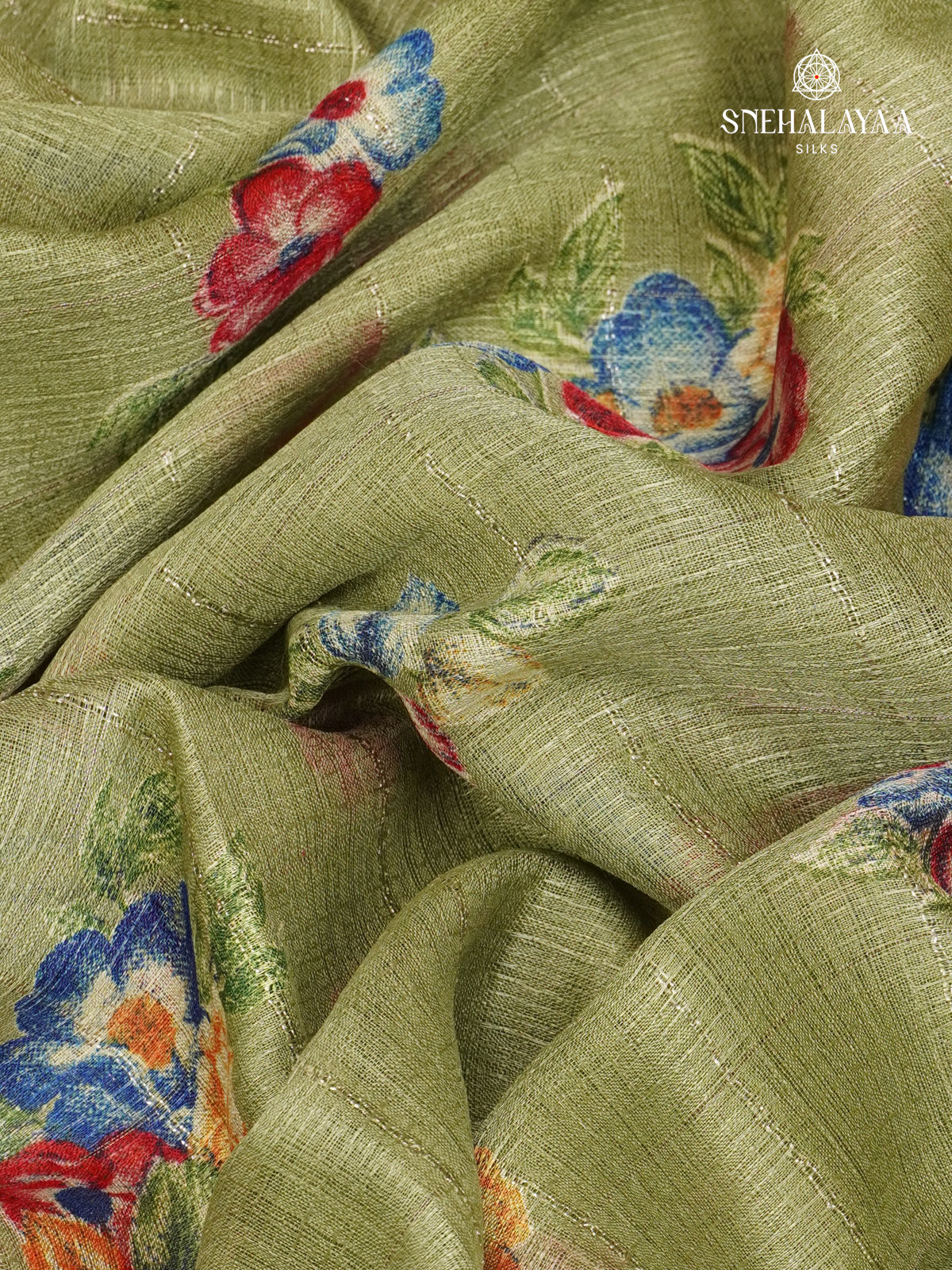 Olive Green Dola Silk Saree