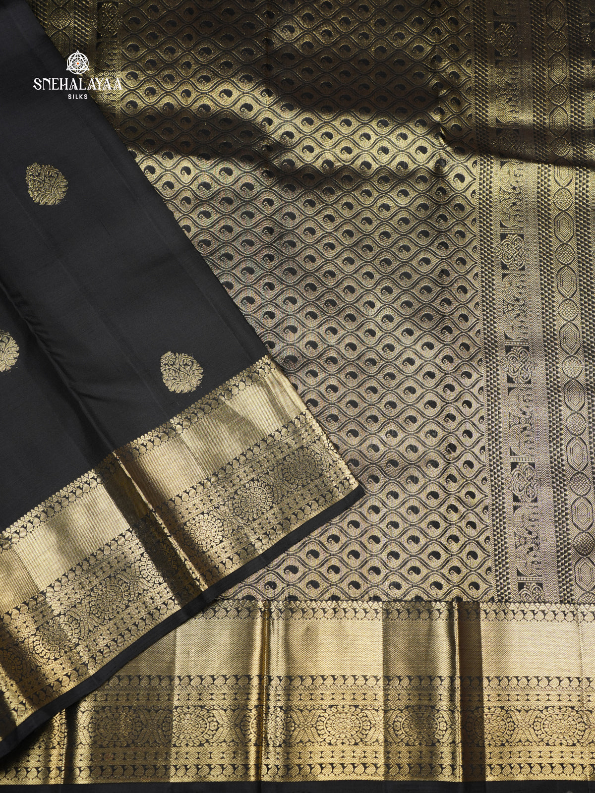 Black Kanjivaram Silk Saree