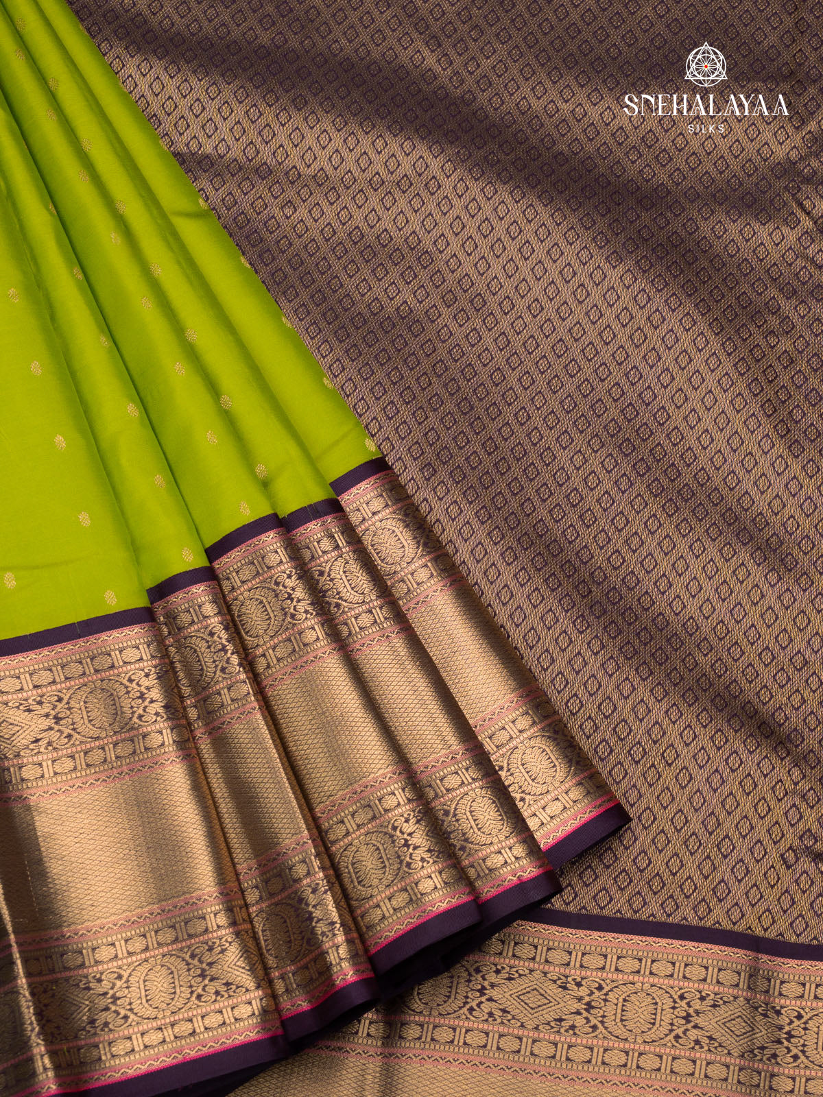 Green Korvai Kanjivaram Silk Saree