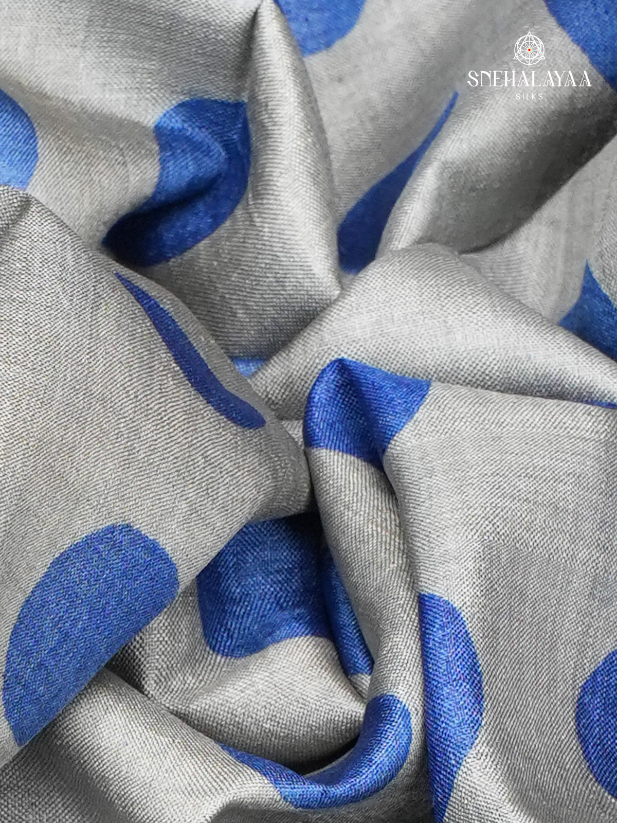 Grey Tussar Silk Saree
