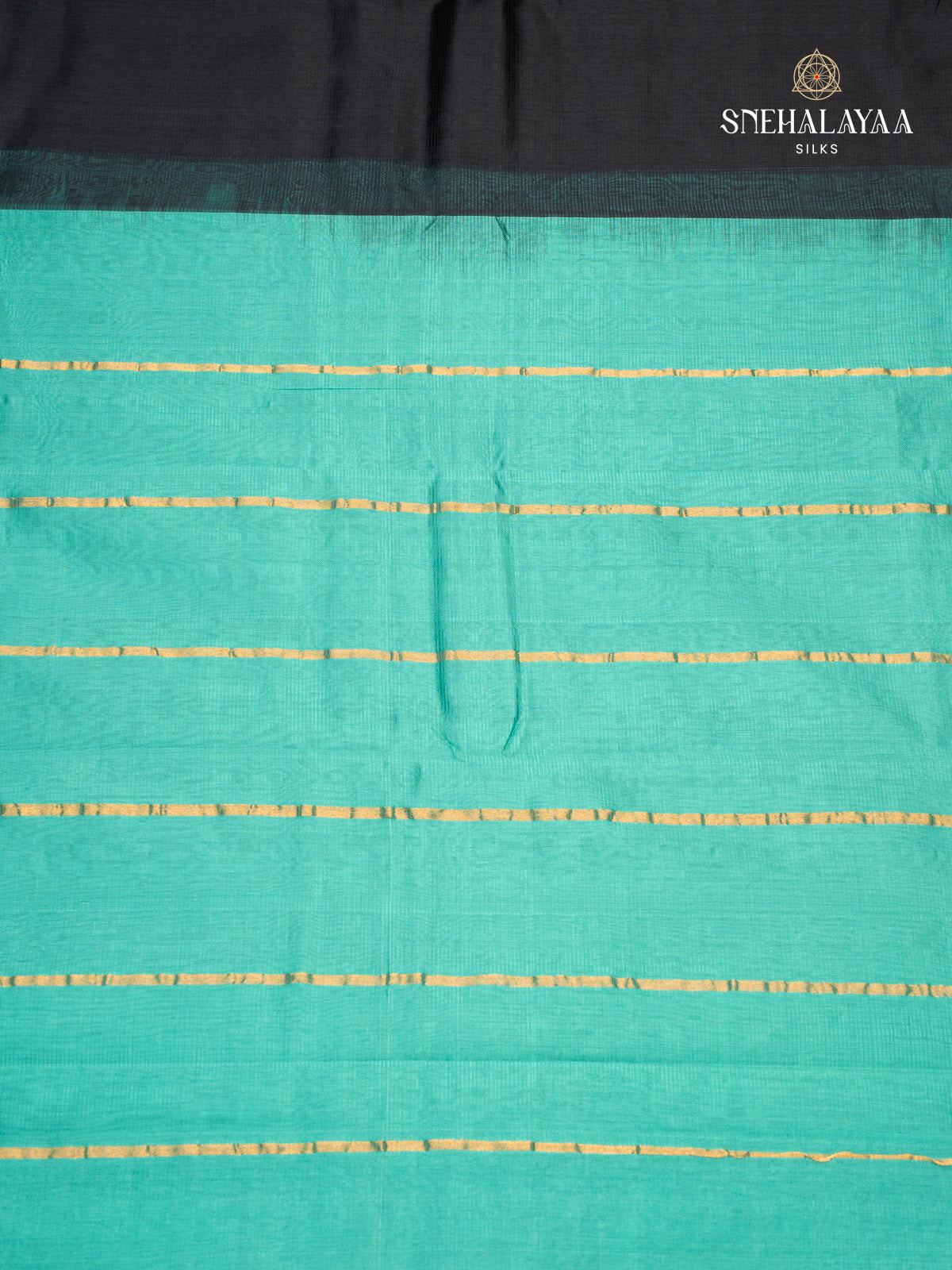 Black Mangalagiri Silk Cotton Saree