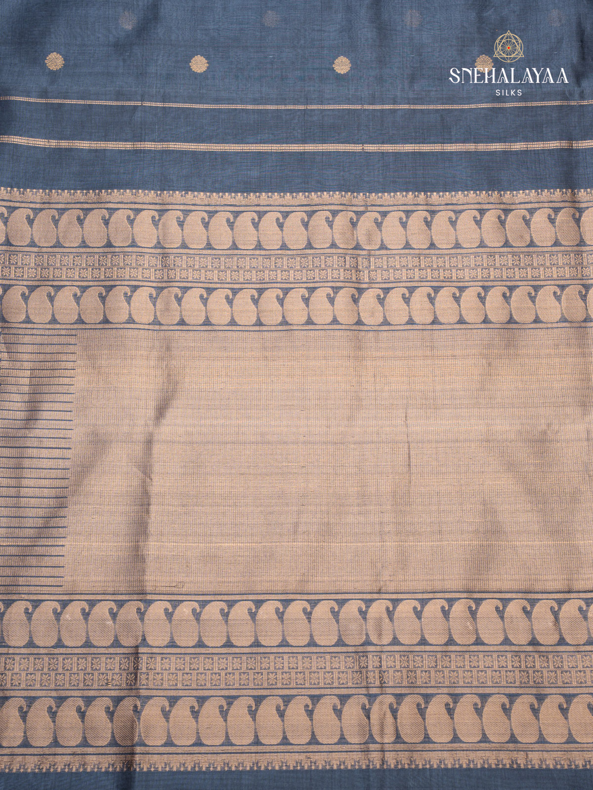 Greyish Blue Kanchi Silk Cotton Saree