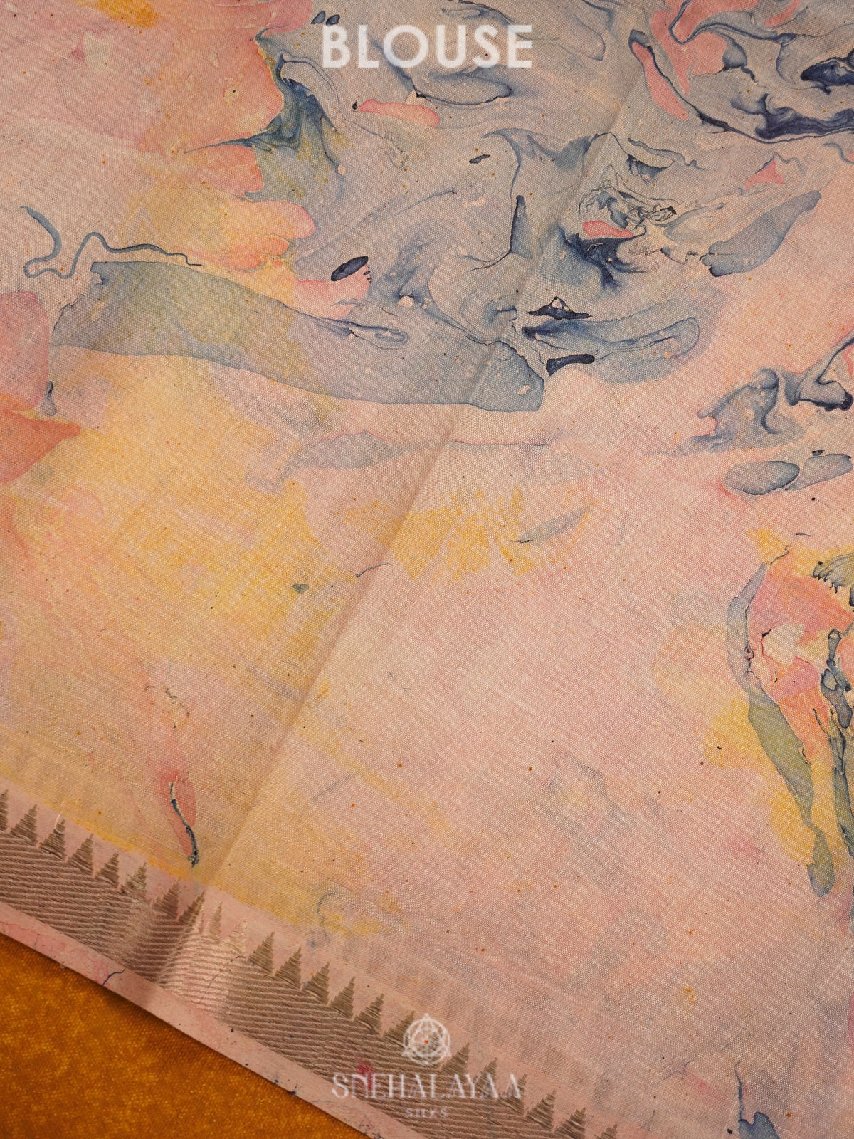 Pale Pink Mangalagiri Printed Saree
