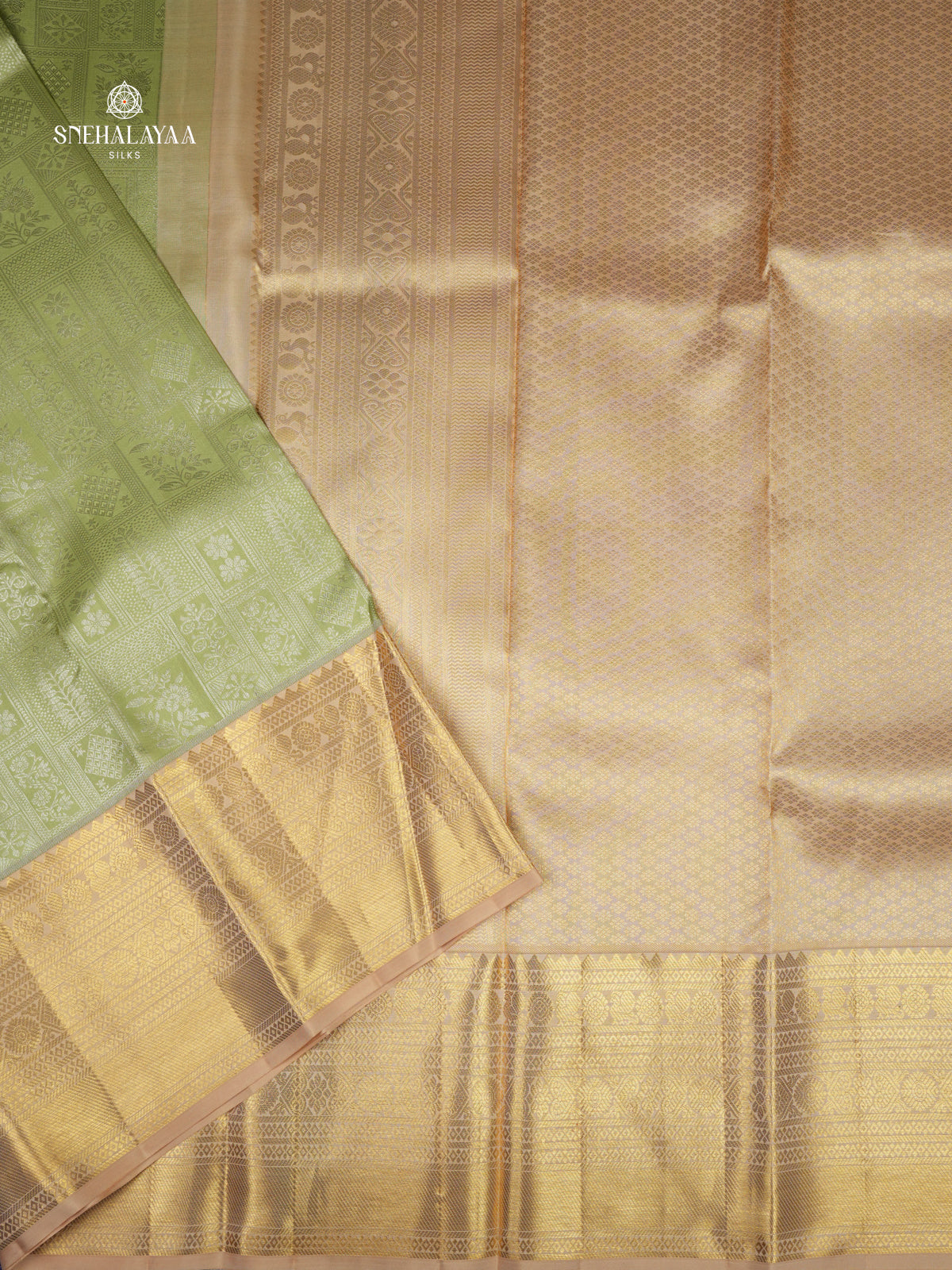 Pista Green Kanjivaram Silk Saree