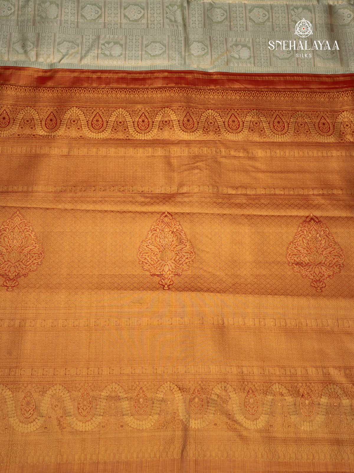 Golden Kanjivaram Silk Saree