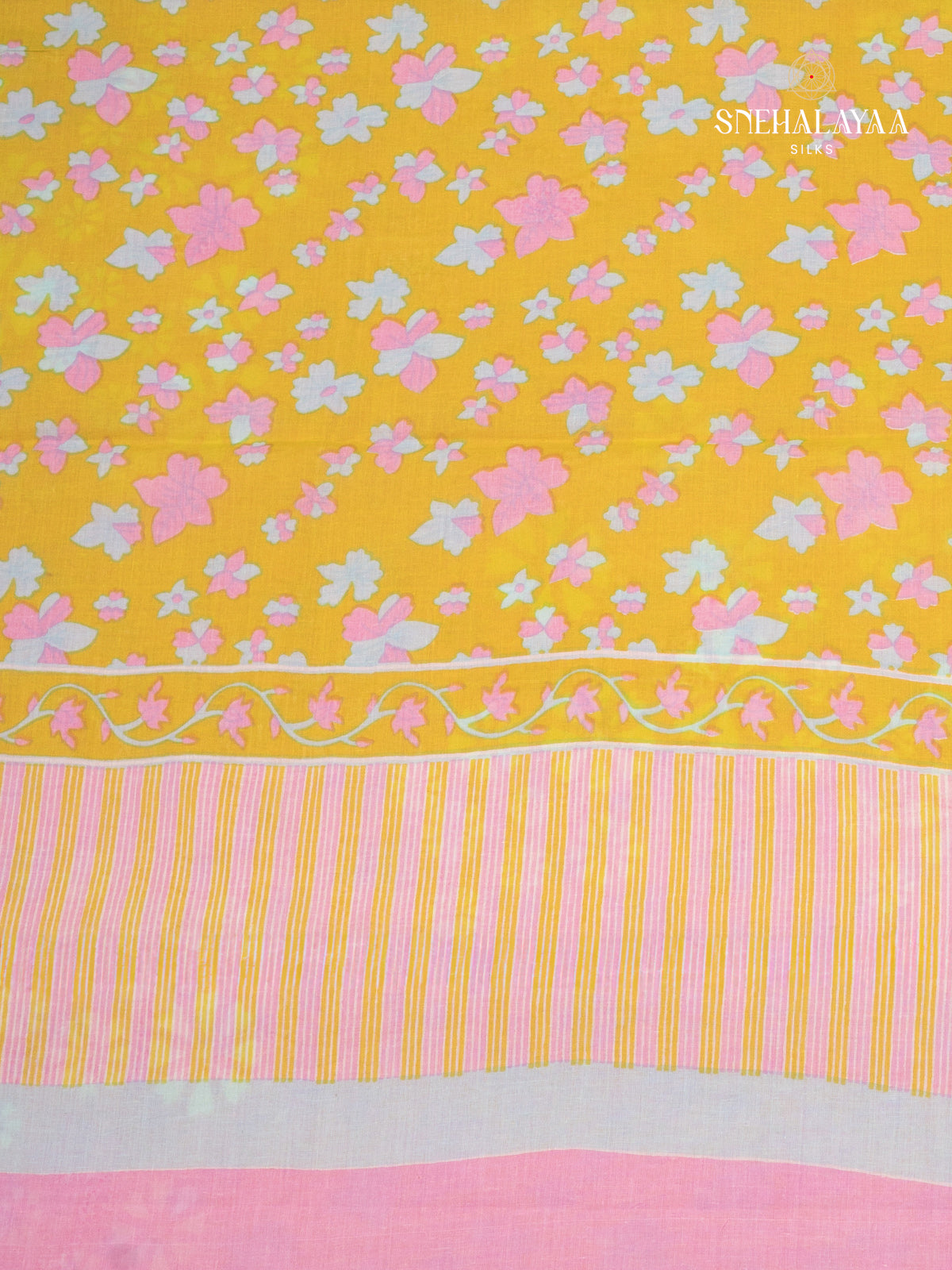 Yellow Jaipur Cotton Saree