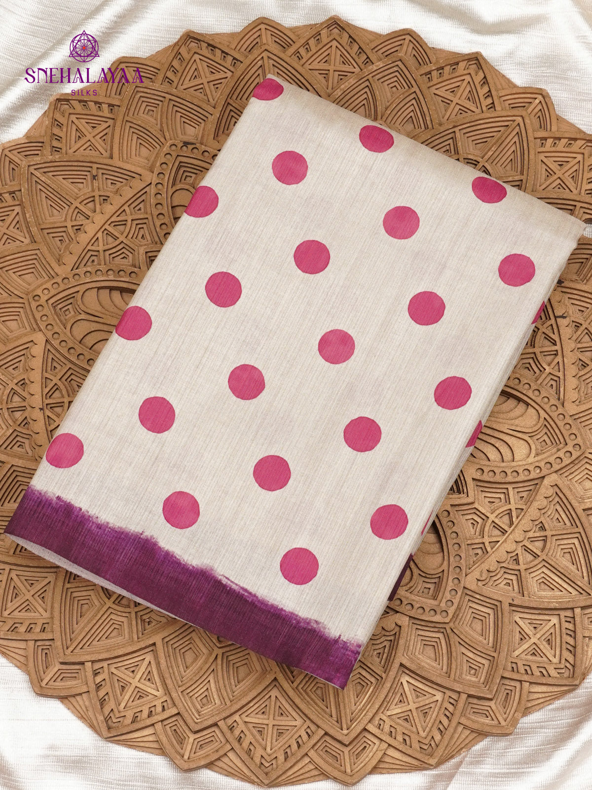 Off White Tussar Saree