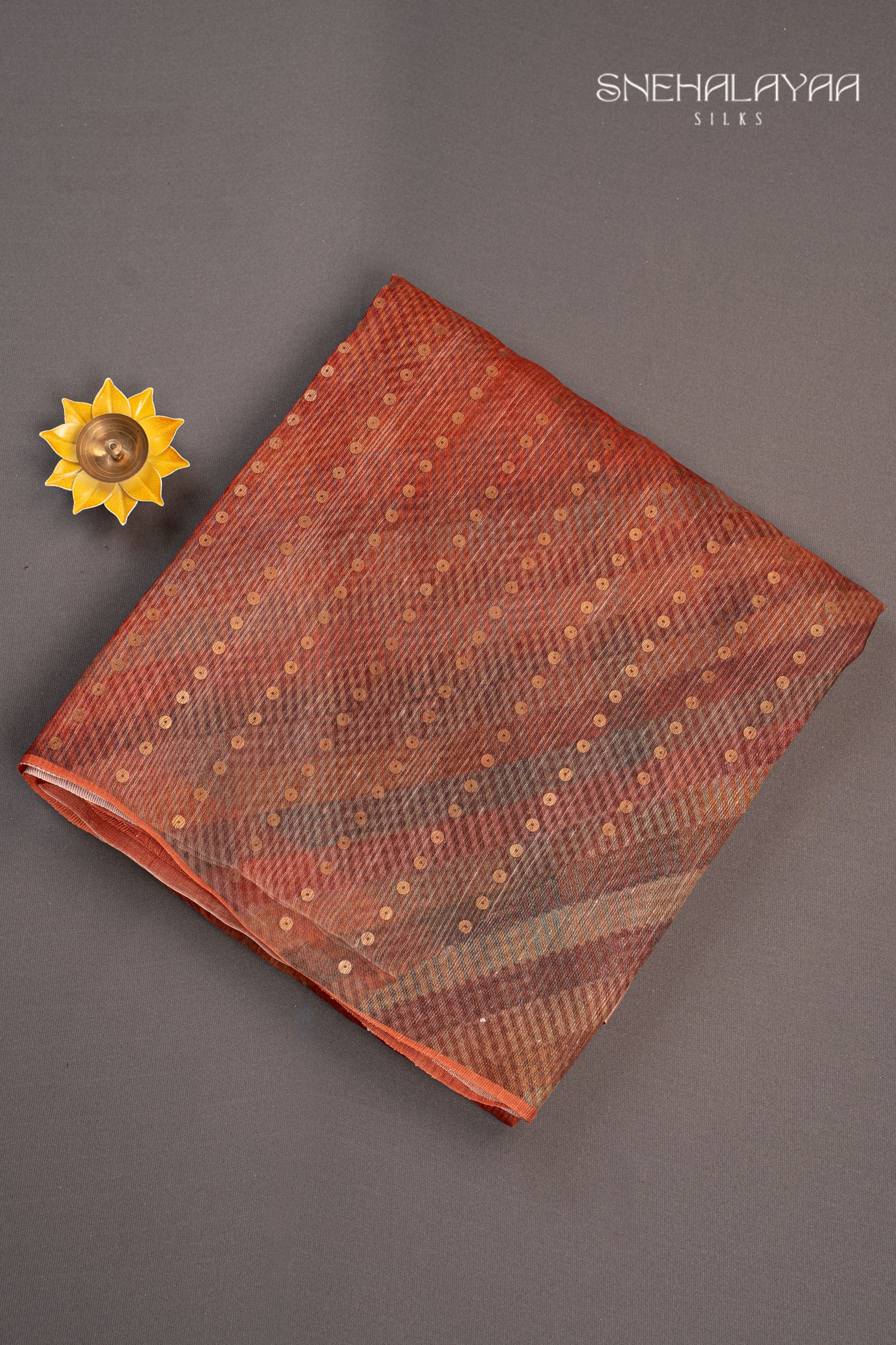 Coral Pink Matka Silk Saree