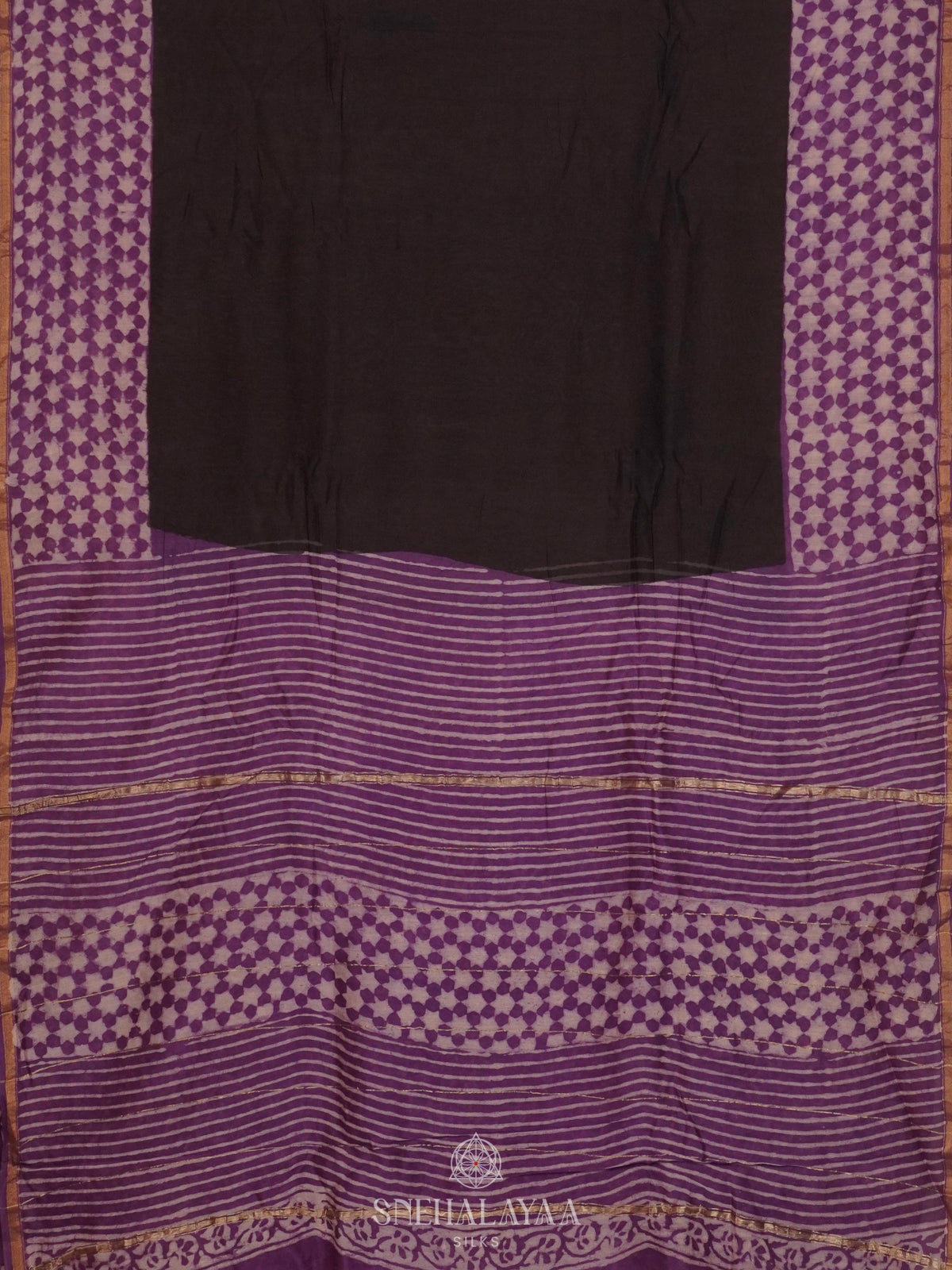 Black Chanderi Saree