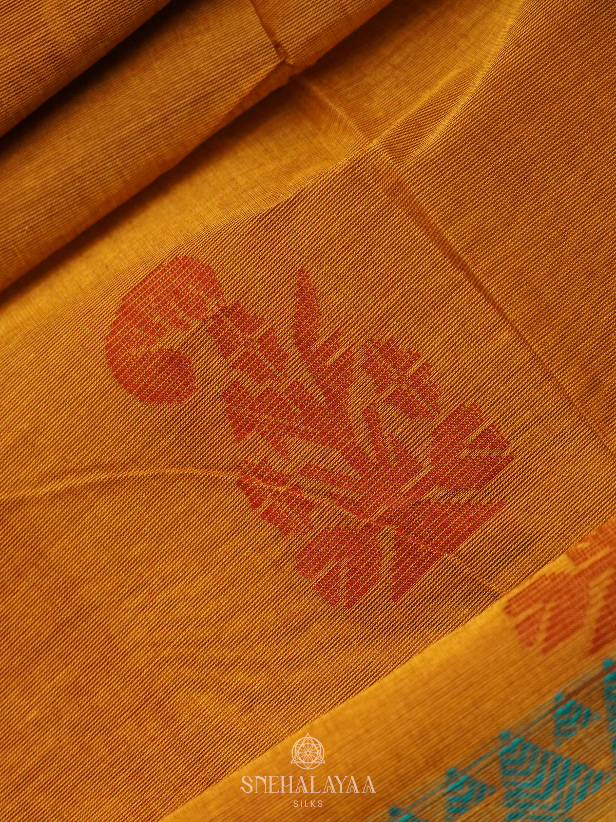 Mustard Handloom Cotton Saree
