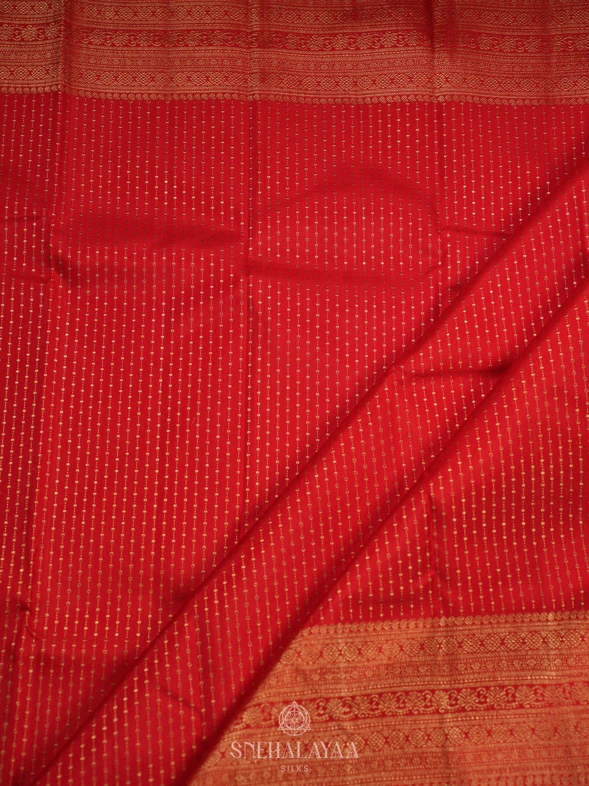 Tomato Red Kanjivaram Silk Saree