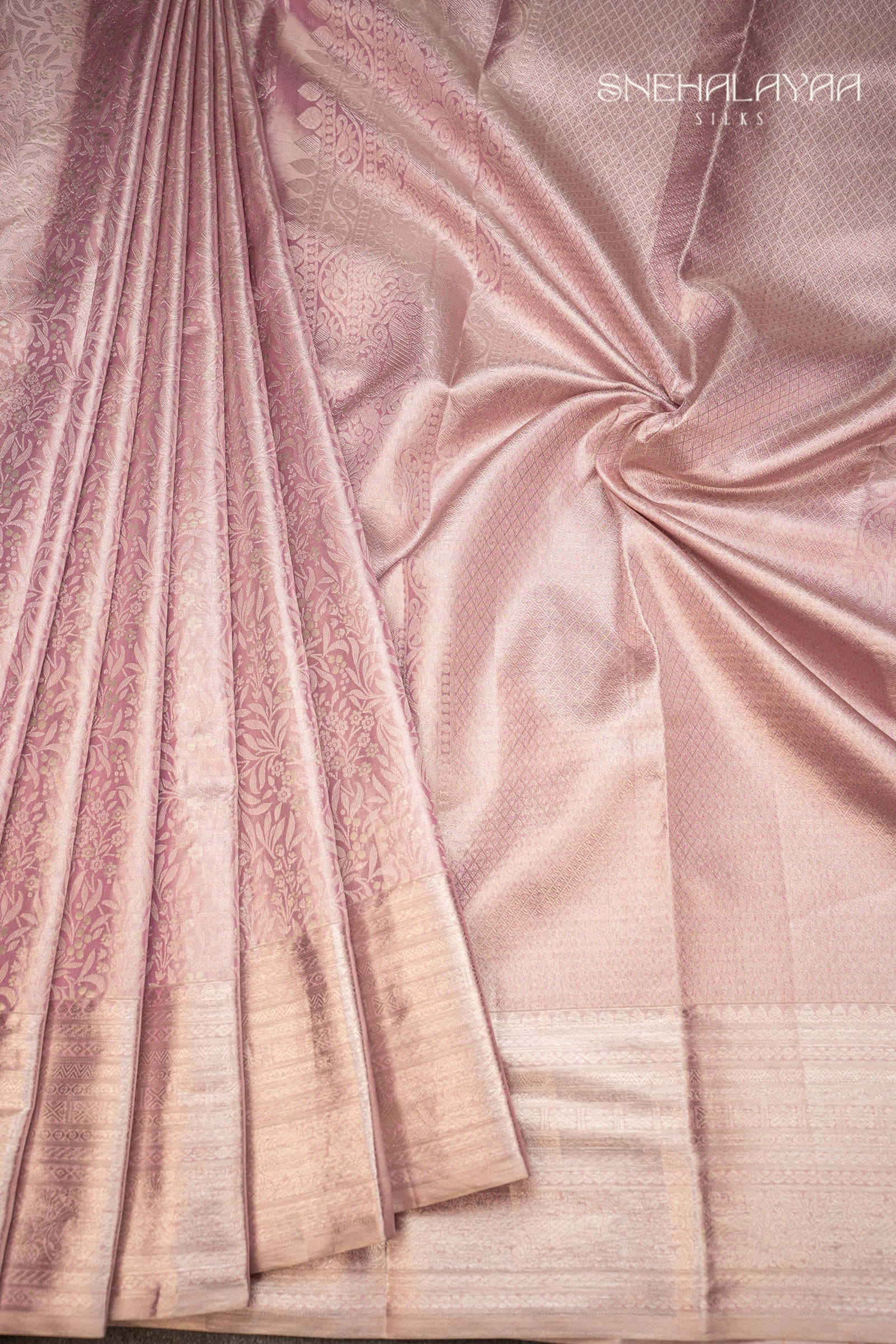 Lavender Kancheevaram Silk Saree