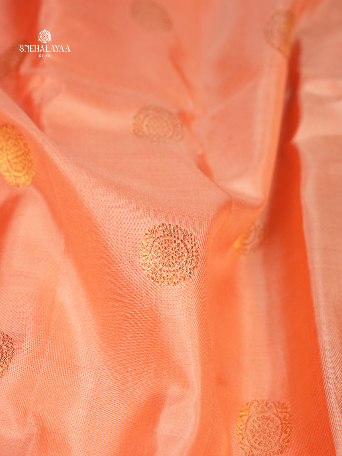 Peach Gadwal Silk Saree