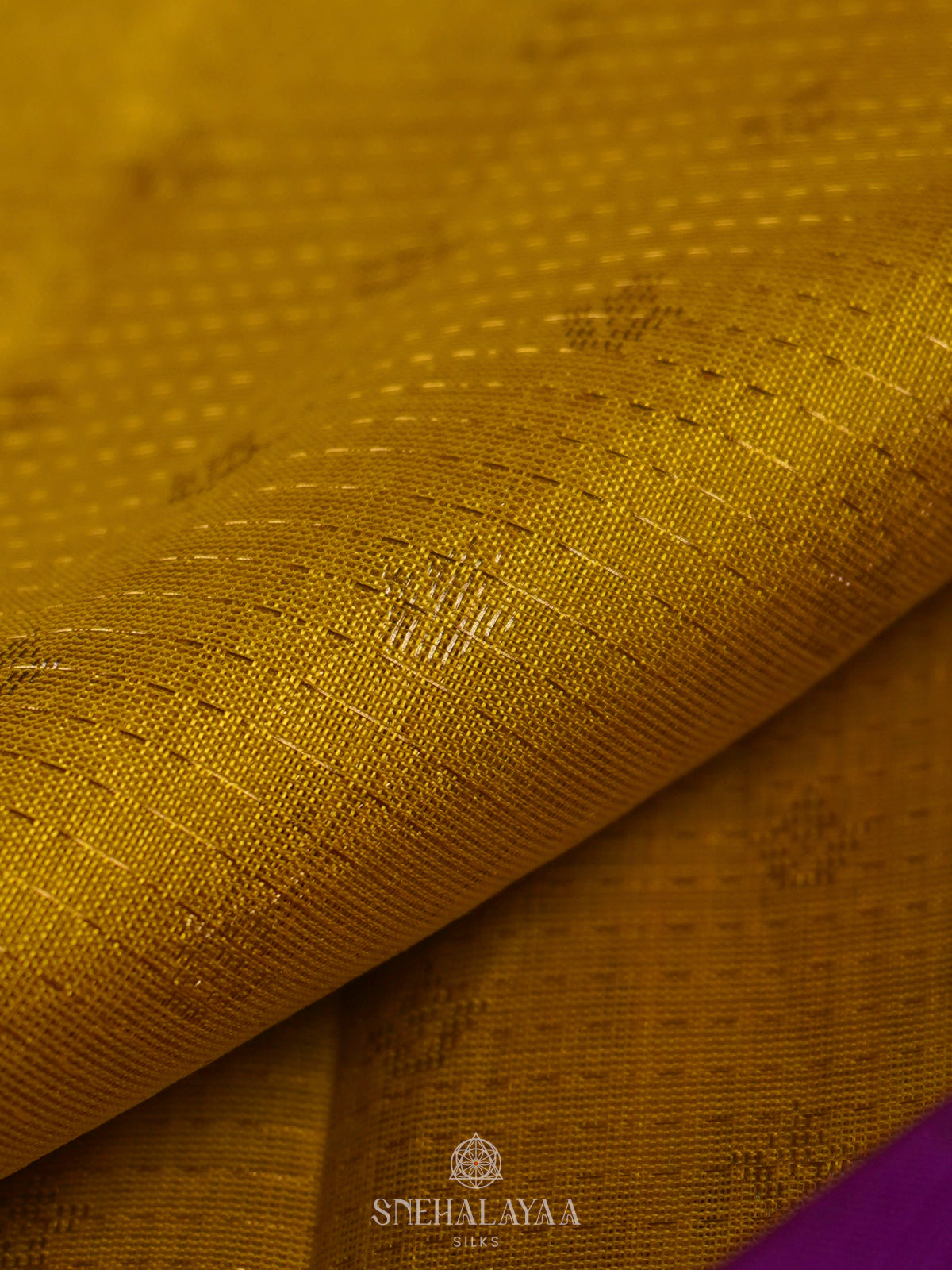 Yellow Kuppadam Silk Cotton Saree with Pink Border
