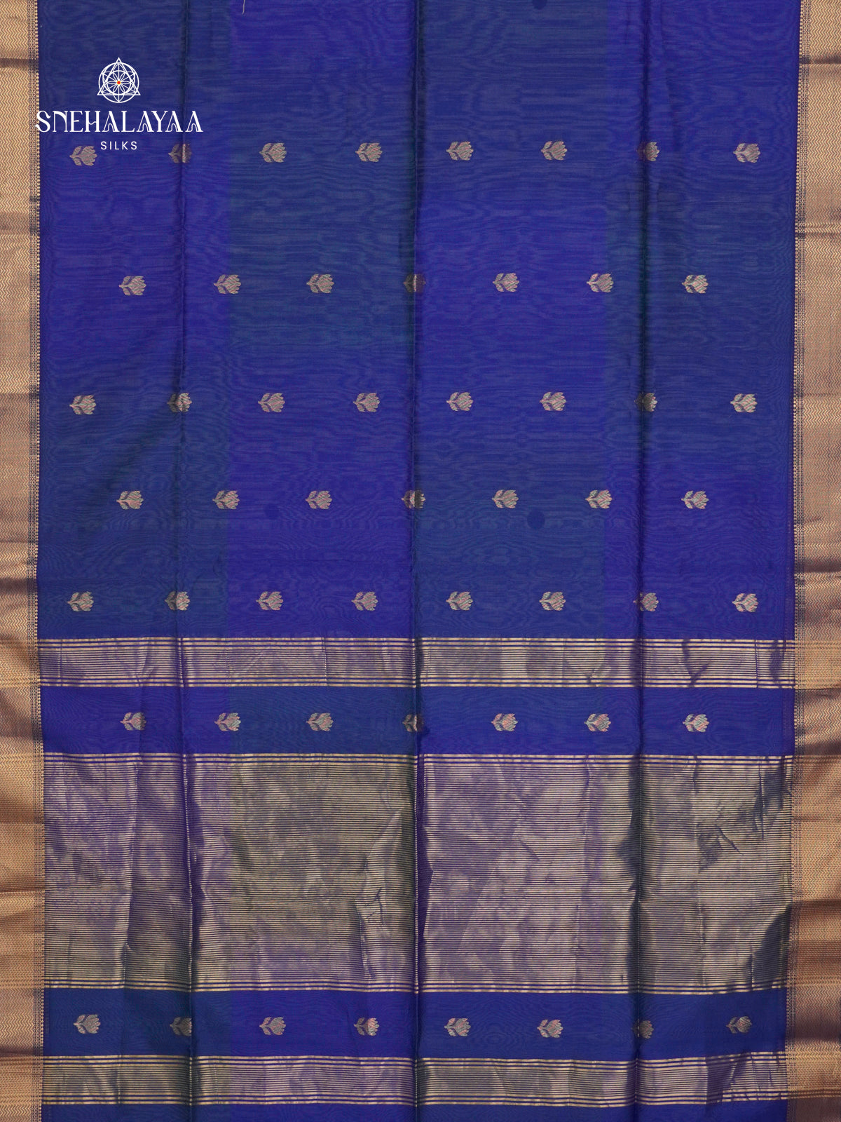 Royal Blue Maheshwari Silk Cotton Saree