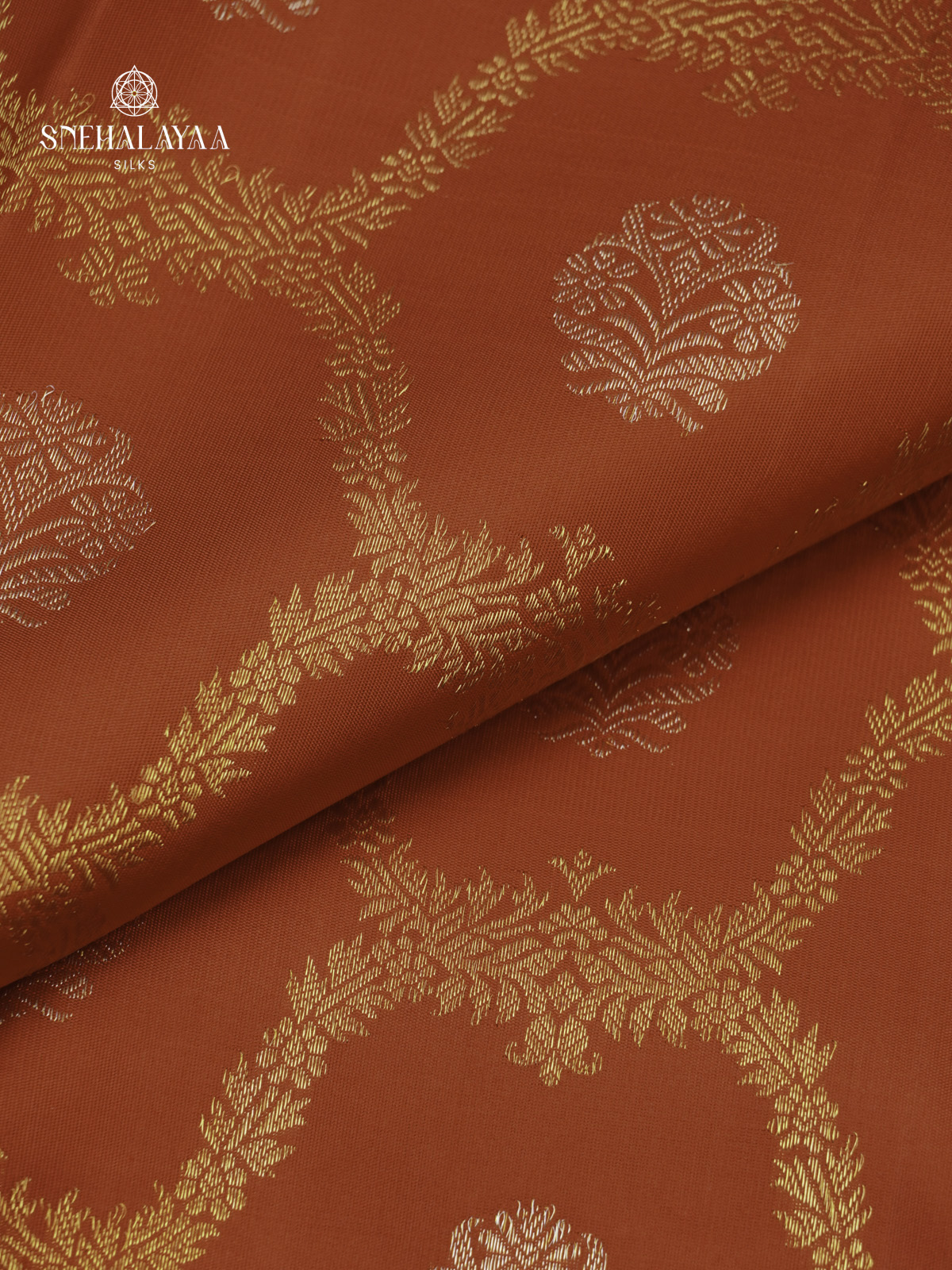 Rust Orange Kanjivaram Silk Saree