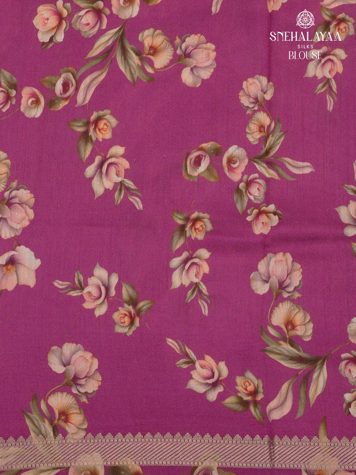Magenta Chiniya Silk Saree