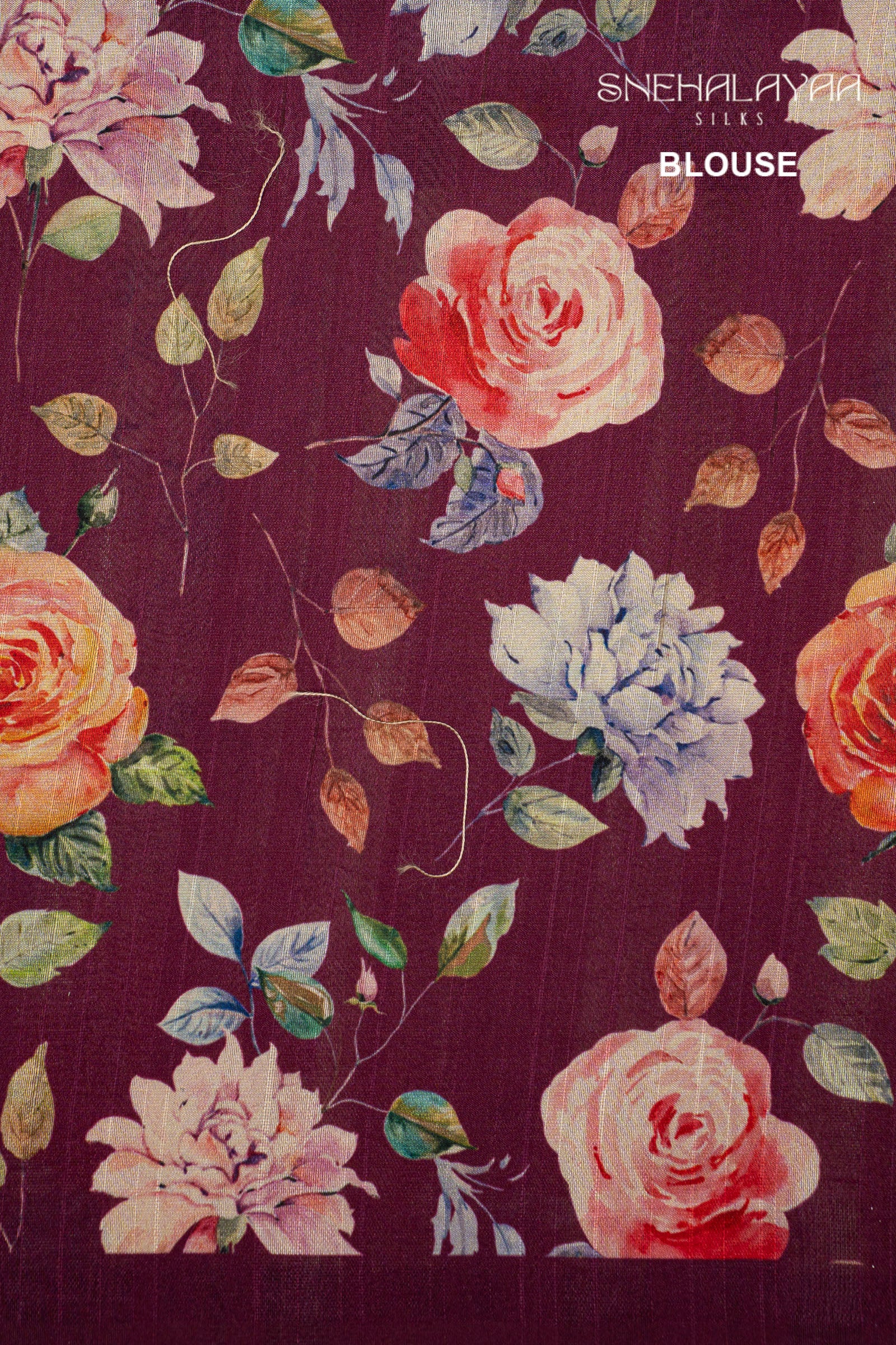 Burgundy Raw Silk Saree